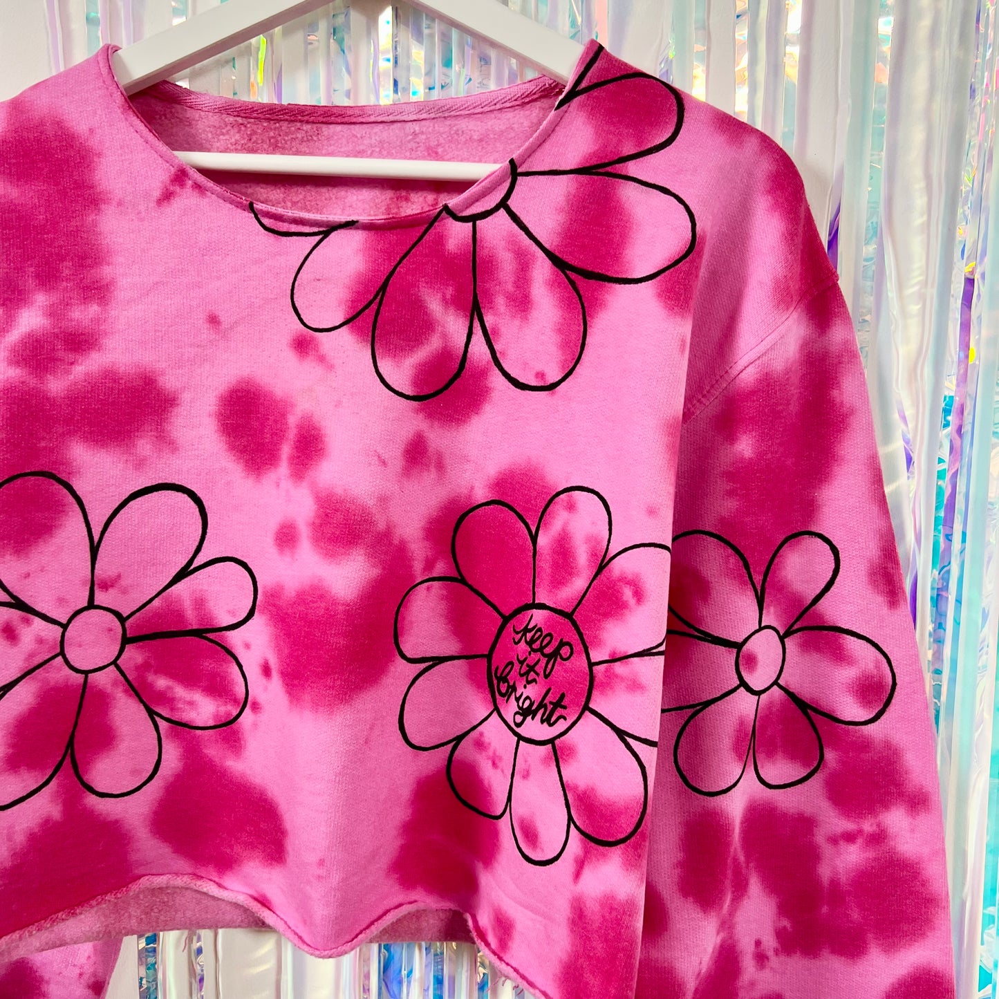 flower power tie-dye crop sweatshirt v.2