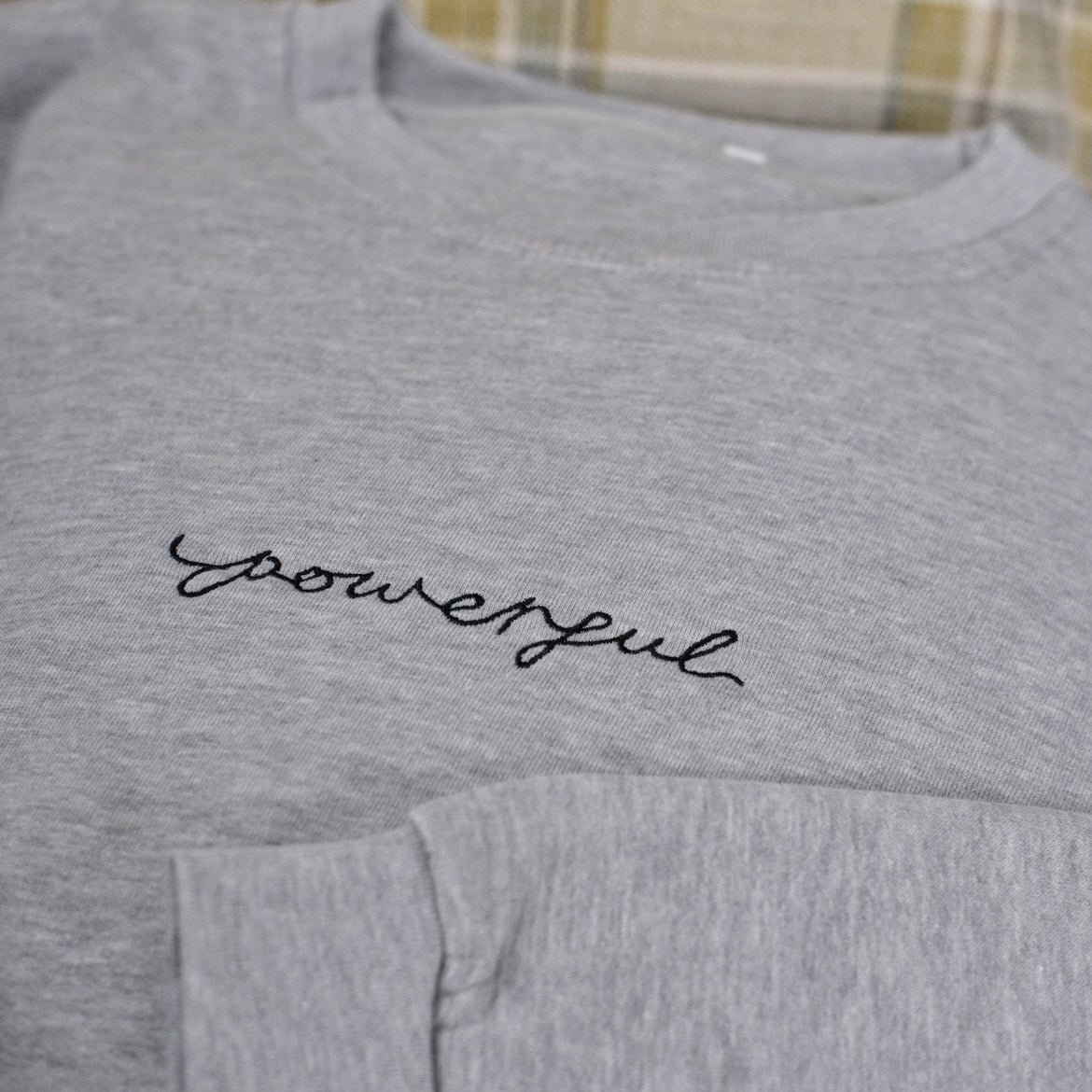 powerful embroidered sweatshirt - grey