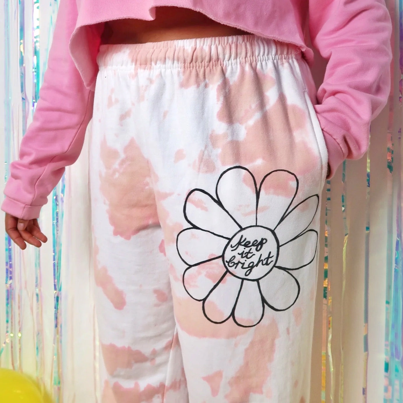 keep it bright' tie dye lounge pants joggers dopamine dressing