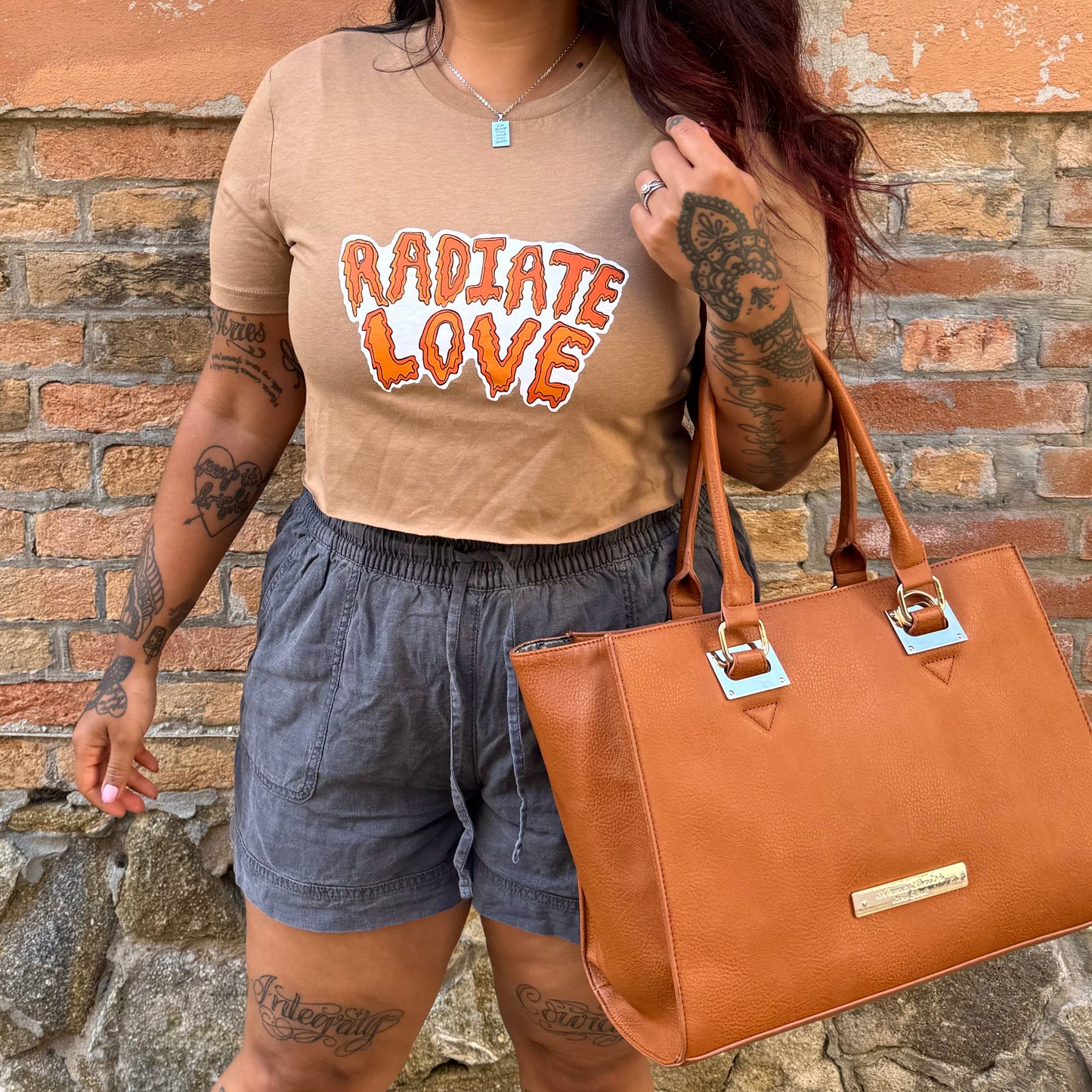 radiate love top - tan