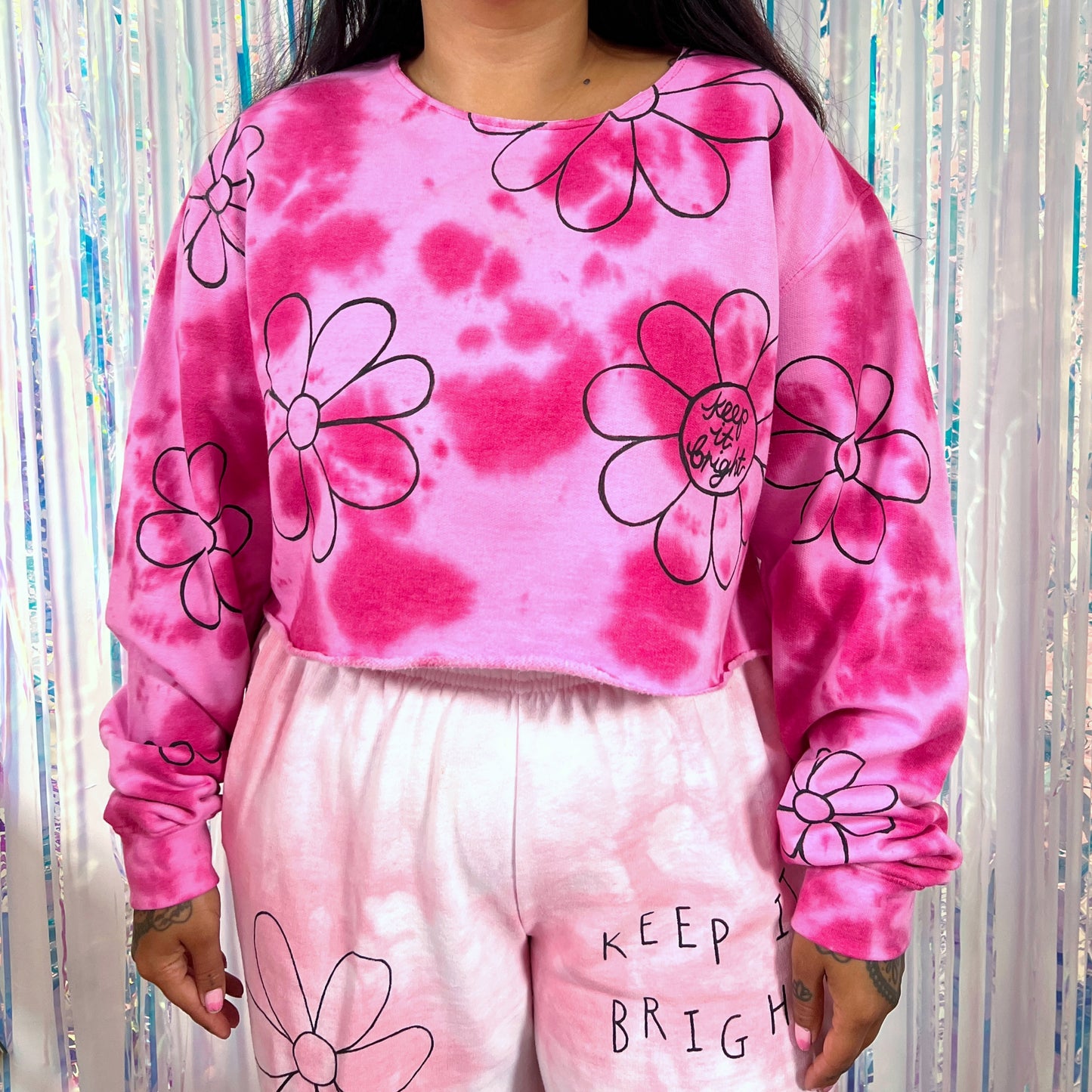 flower power tie-dye crop sweatshirt v.2
