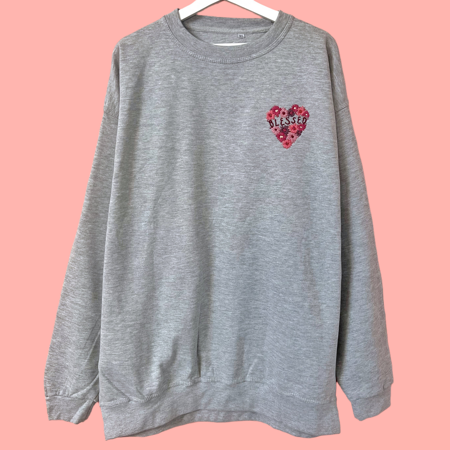 blessed hand-embroidered sweatshirt