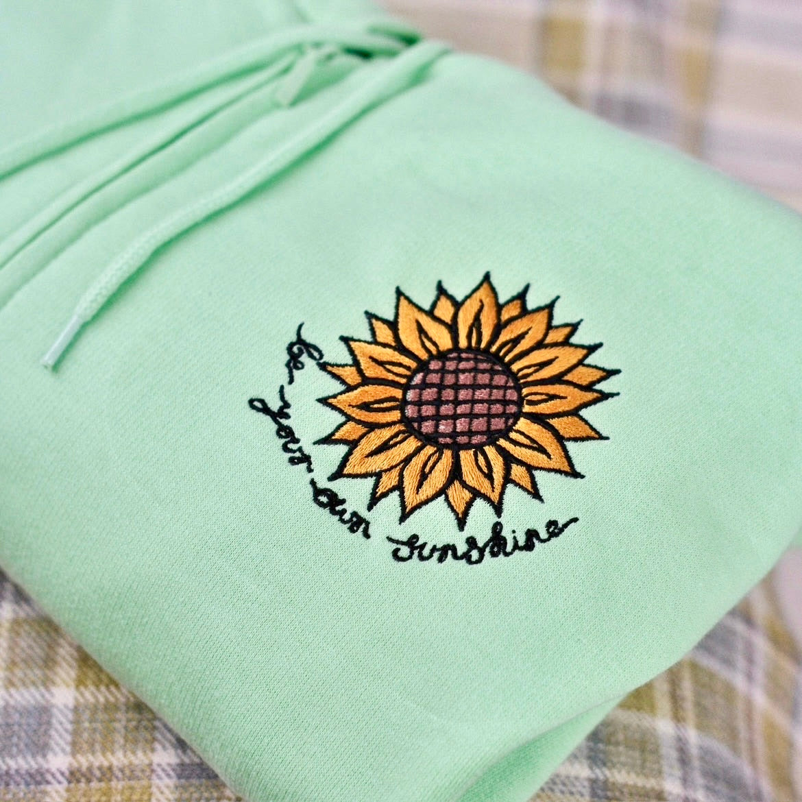 be your own sunshine embroidered zip-up hoodie