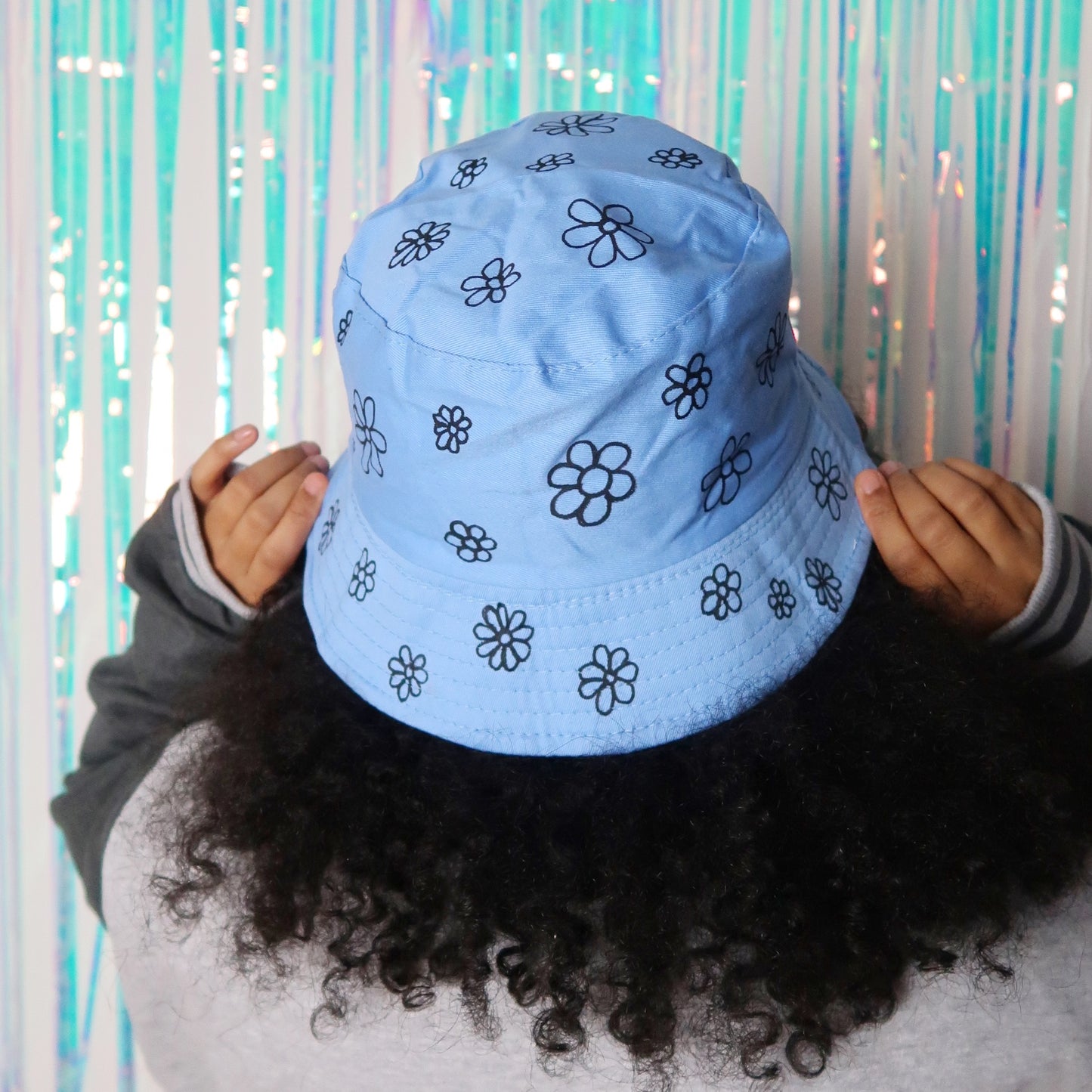 hippie heart bucket hat - blue v.1