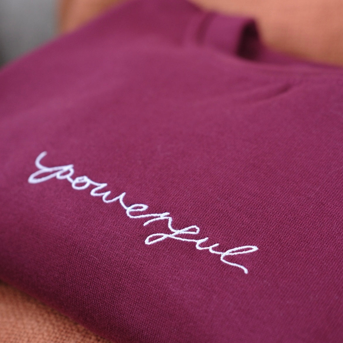 powerful embroidered sweatshirt - burgundy