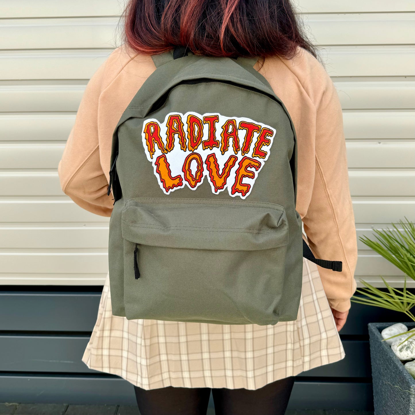 radiate love backpack - khaki green