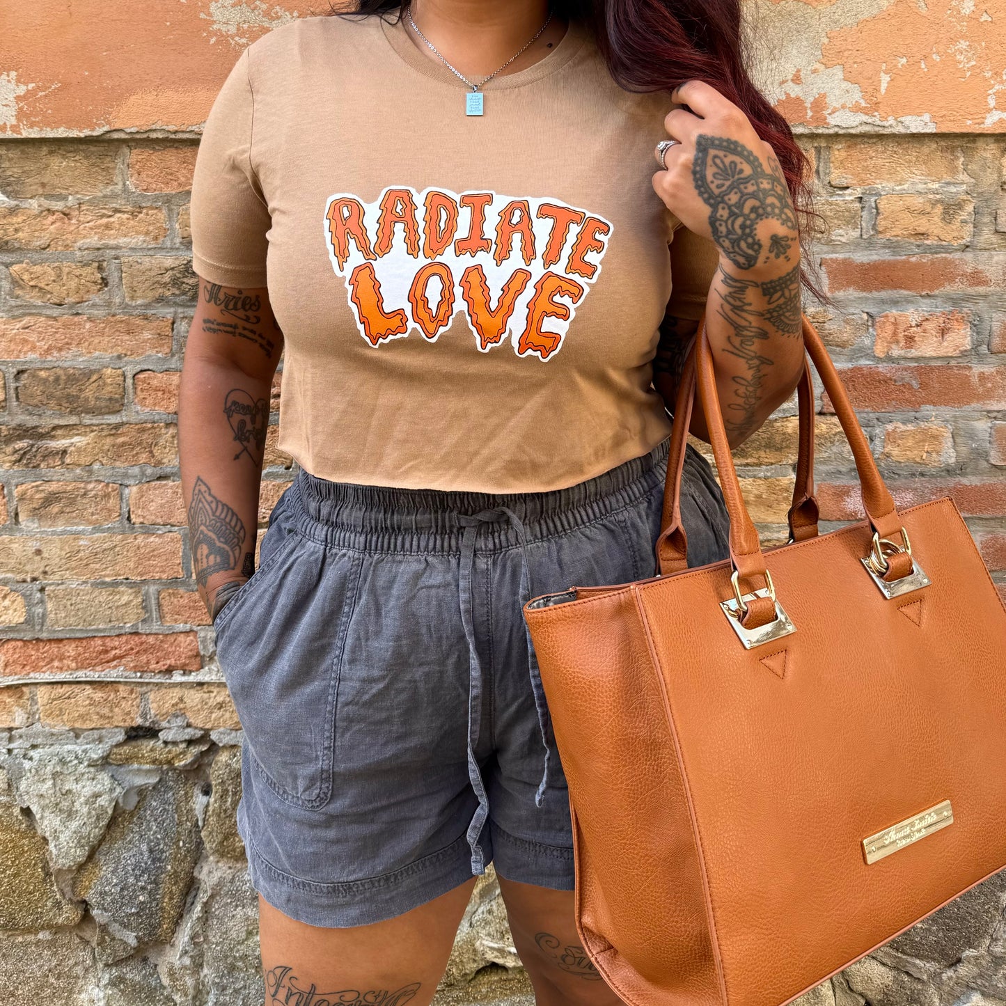 radiate love top - tan