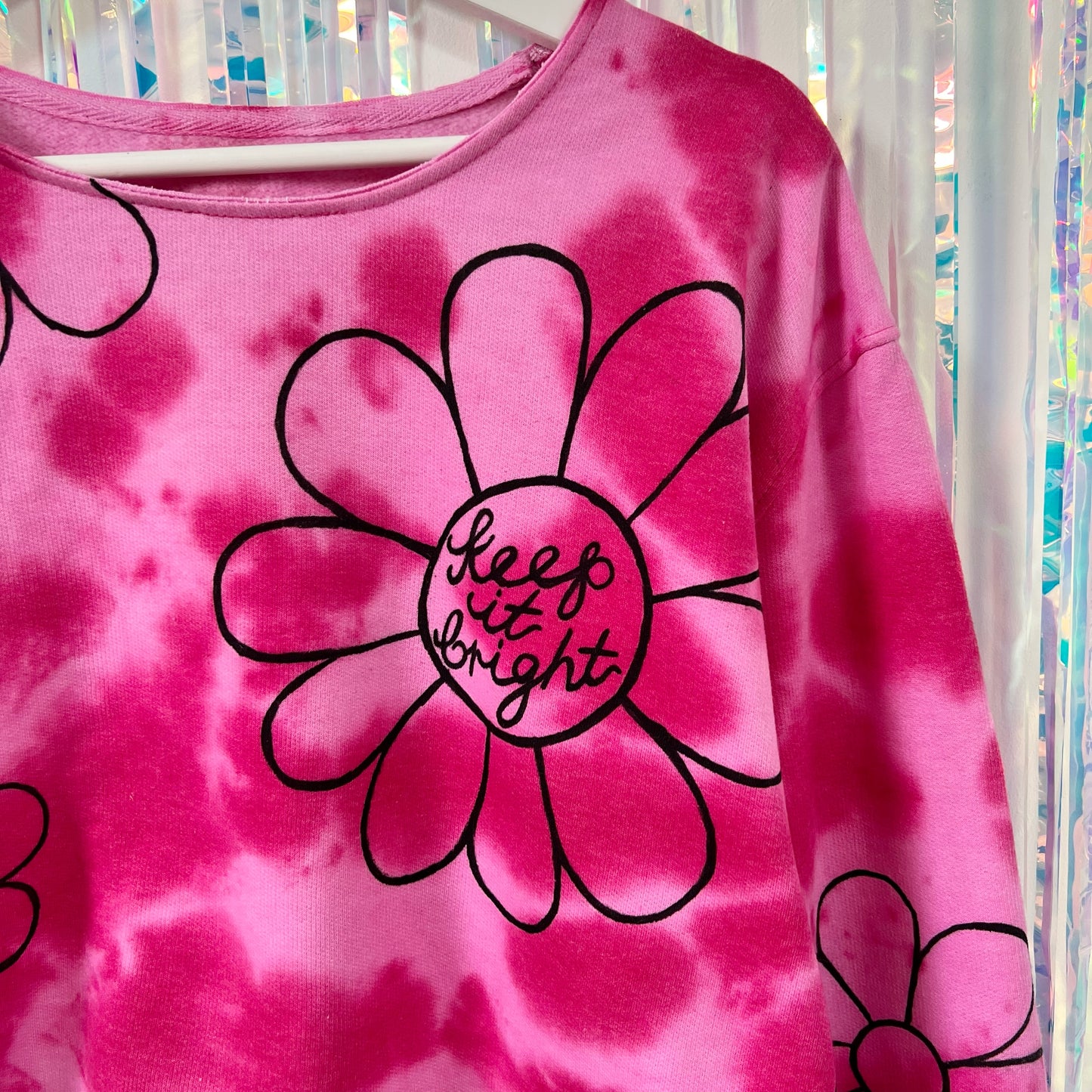 flower power tie-dye crop sweatshirt