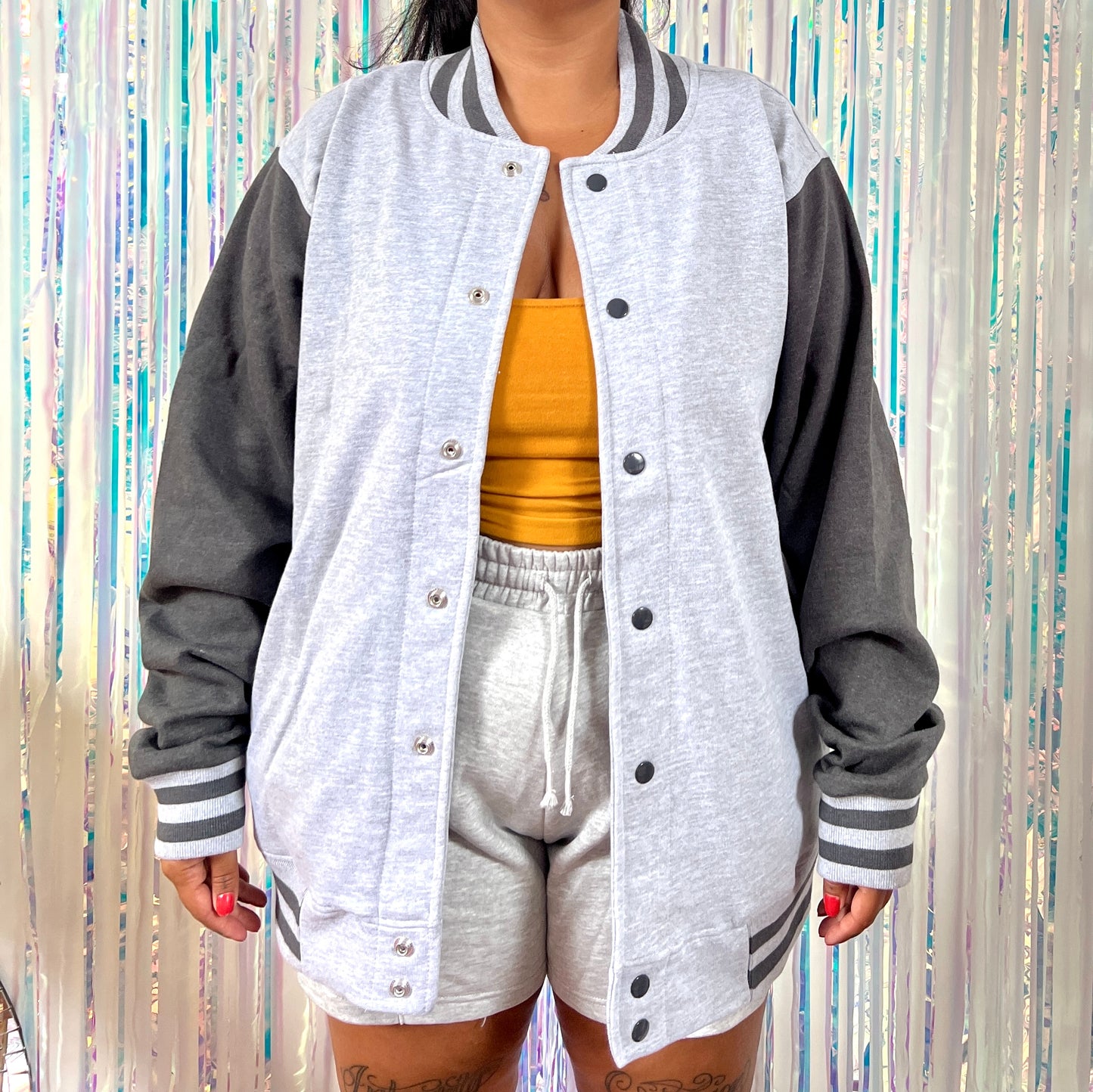 radiate love varsity jacket