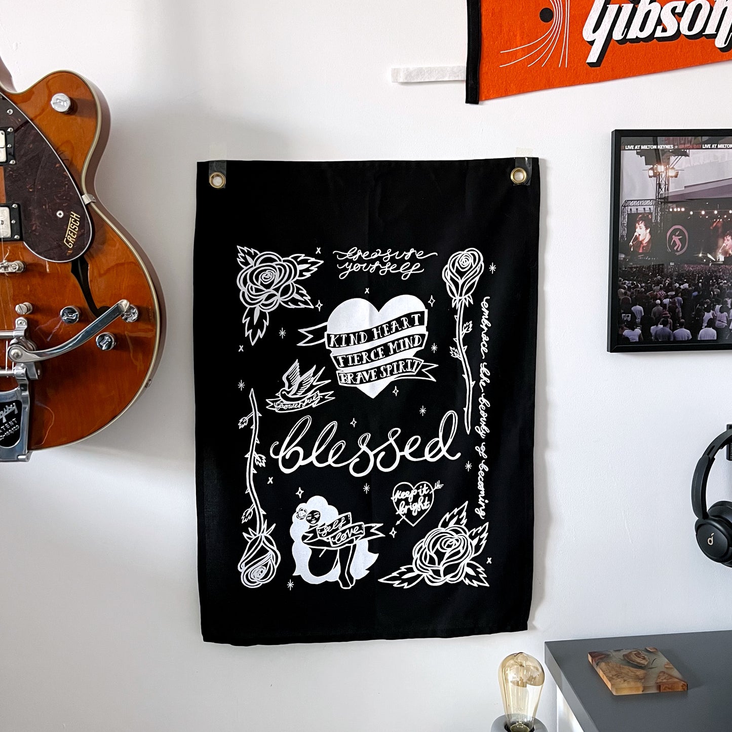 tattoo flash wall hanging - black