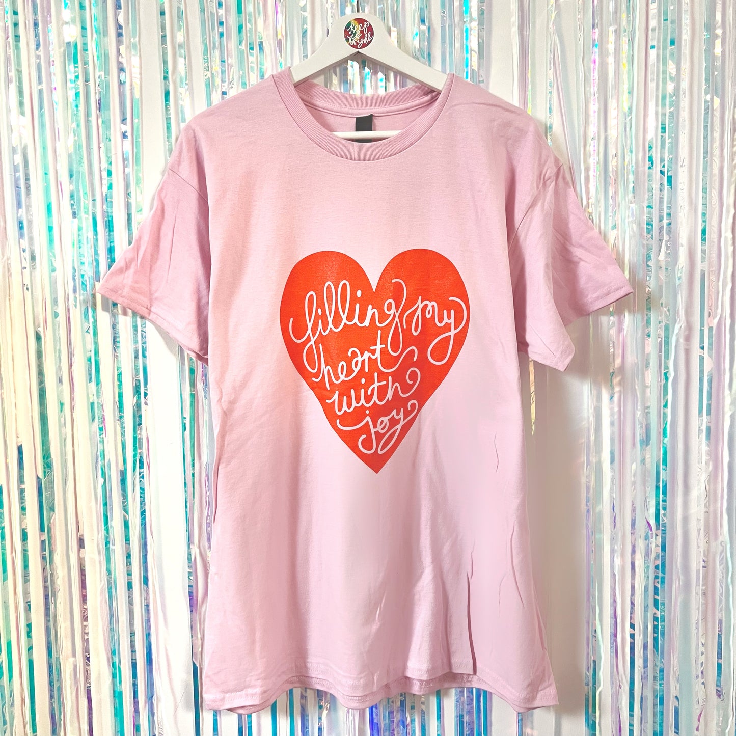 filling my heart with joy t-shirt - pink & orange