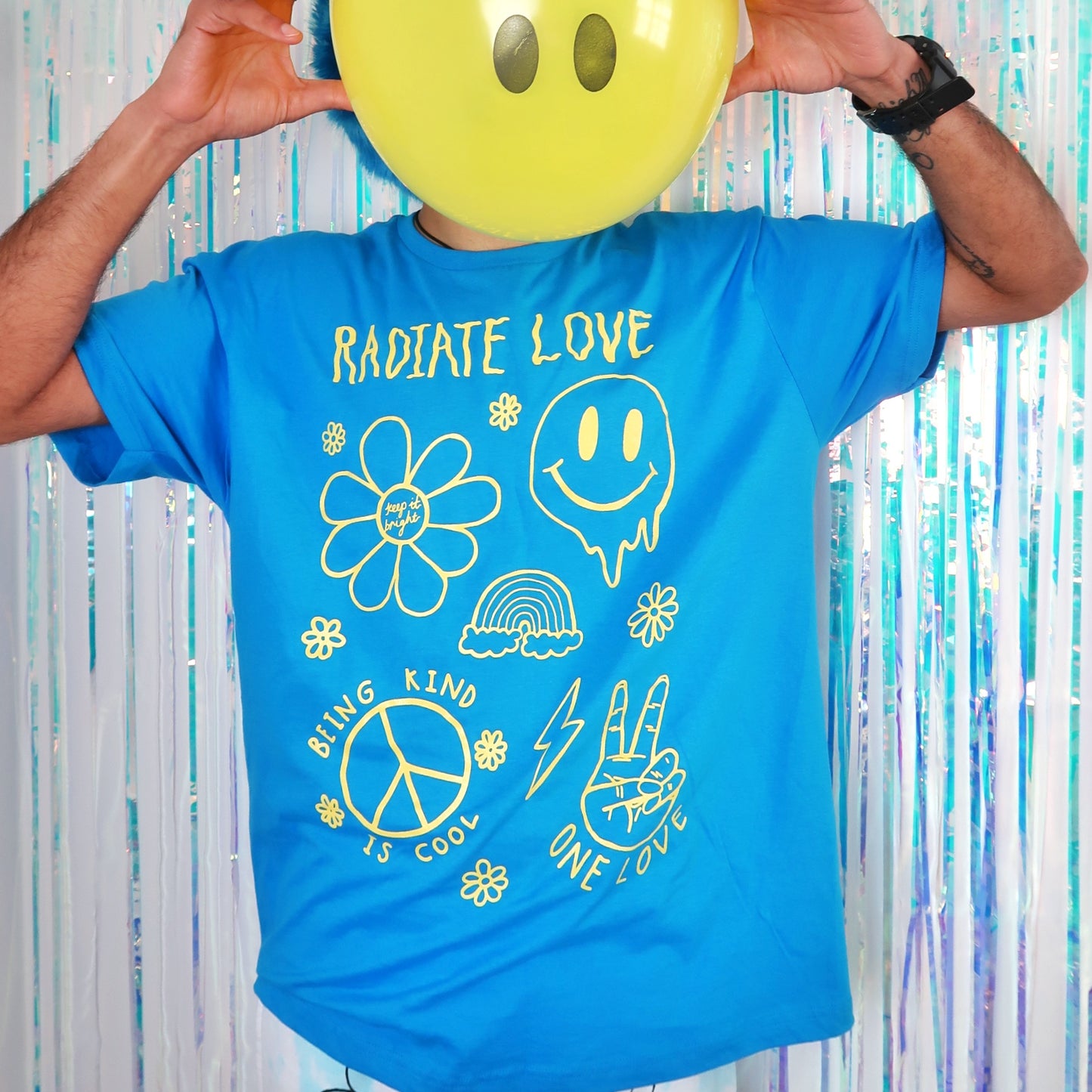 hippie heart t-shirt - blue