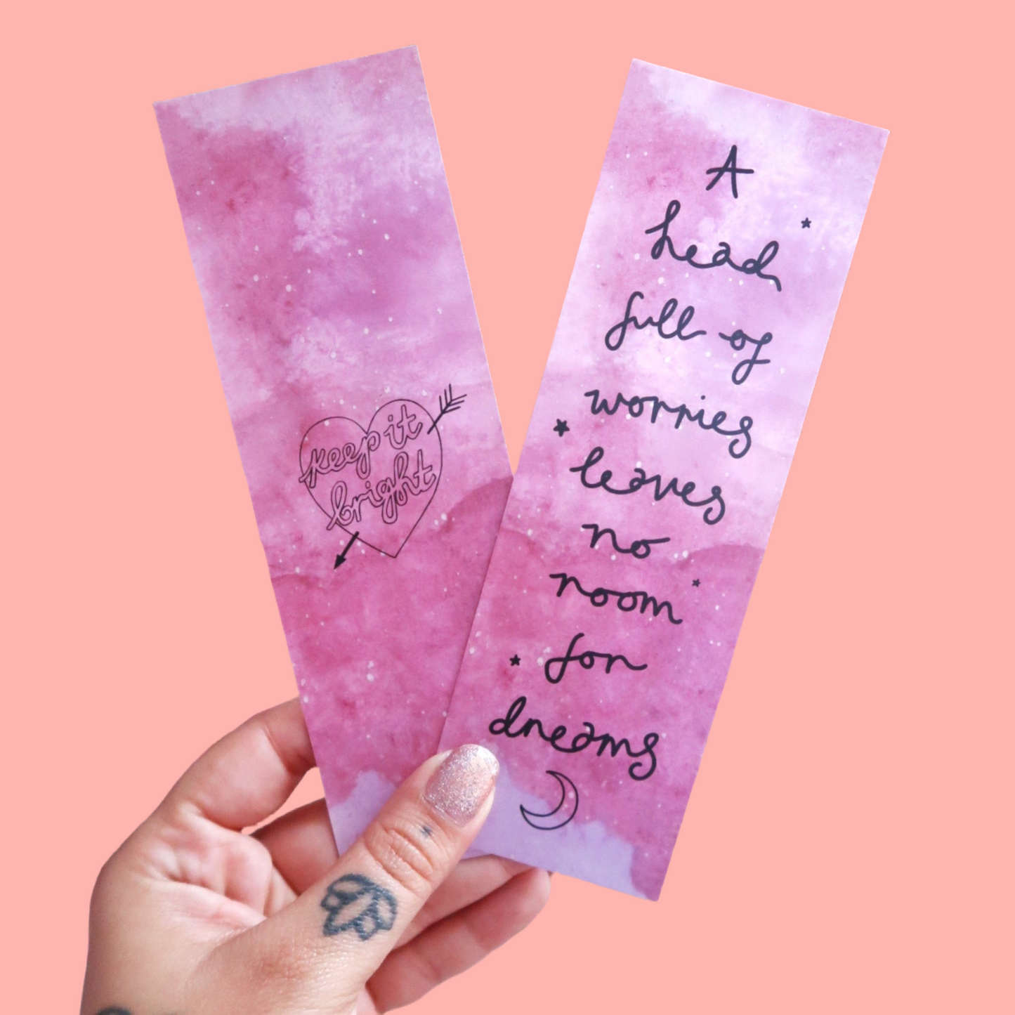 a head full of worries, leaves no room for dreams bookmark