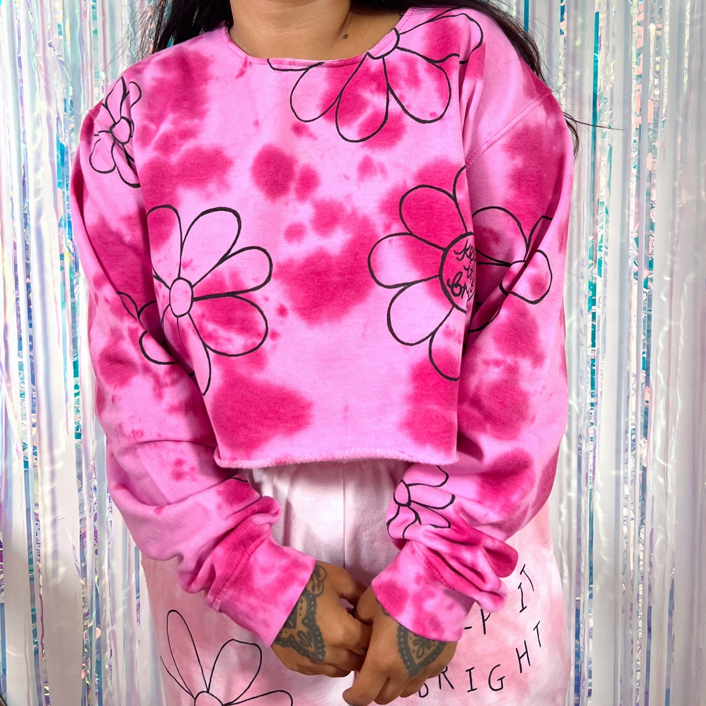 flower power tie-dye crop sweatshirt v.2