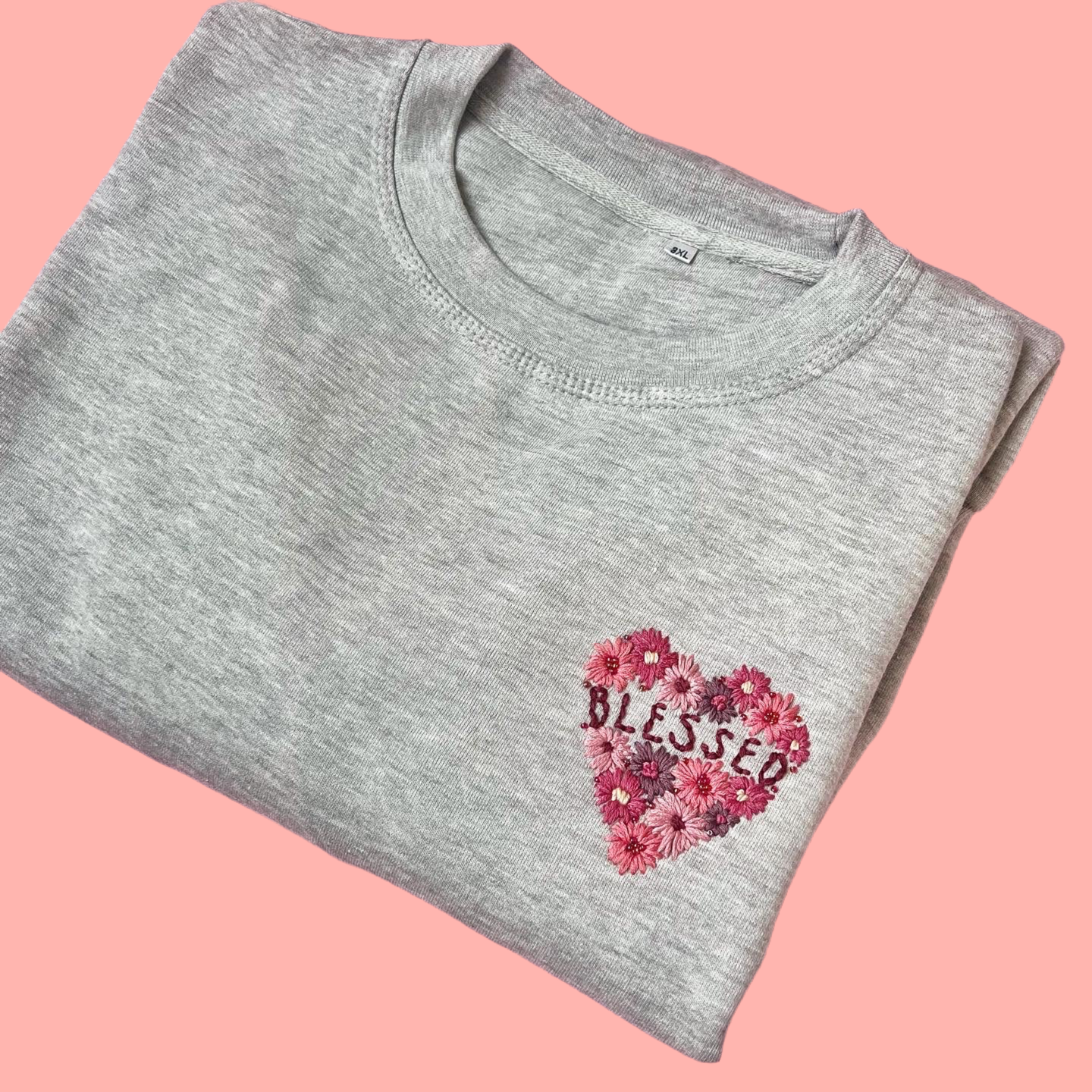 blessed hand-embroidered sweatshirt