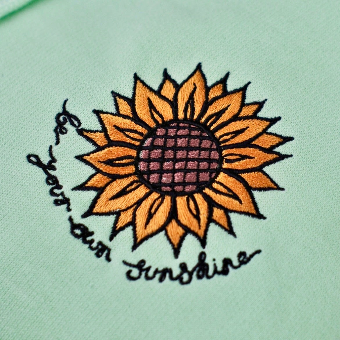 be your own sunshine embroidered zip-up hoodie