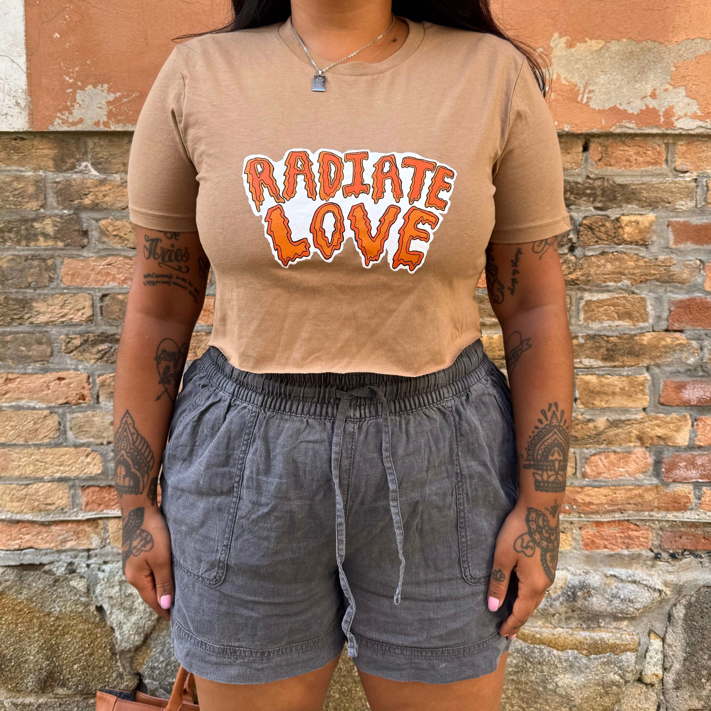 radiate love top - tan