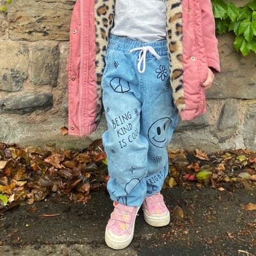 kids flower power jeans