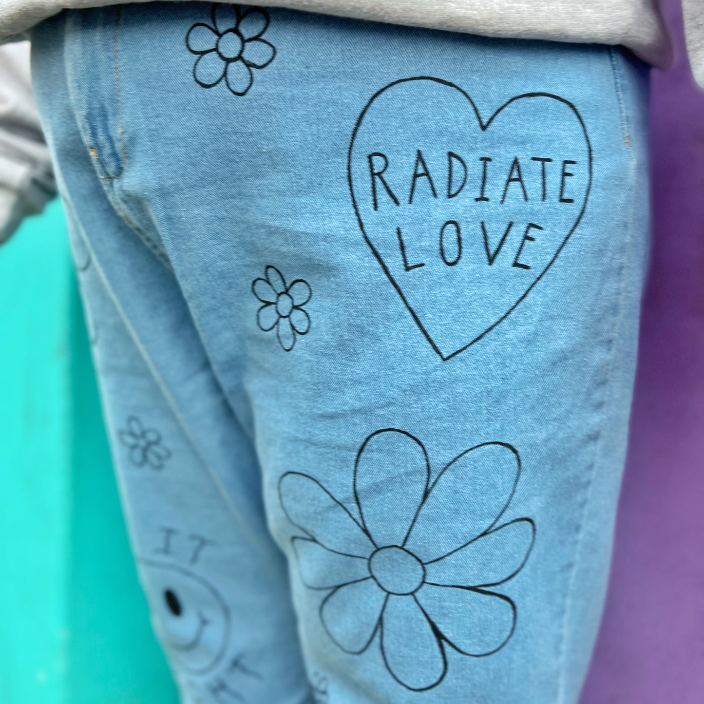 hippie heart mom jeans - plus size