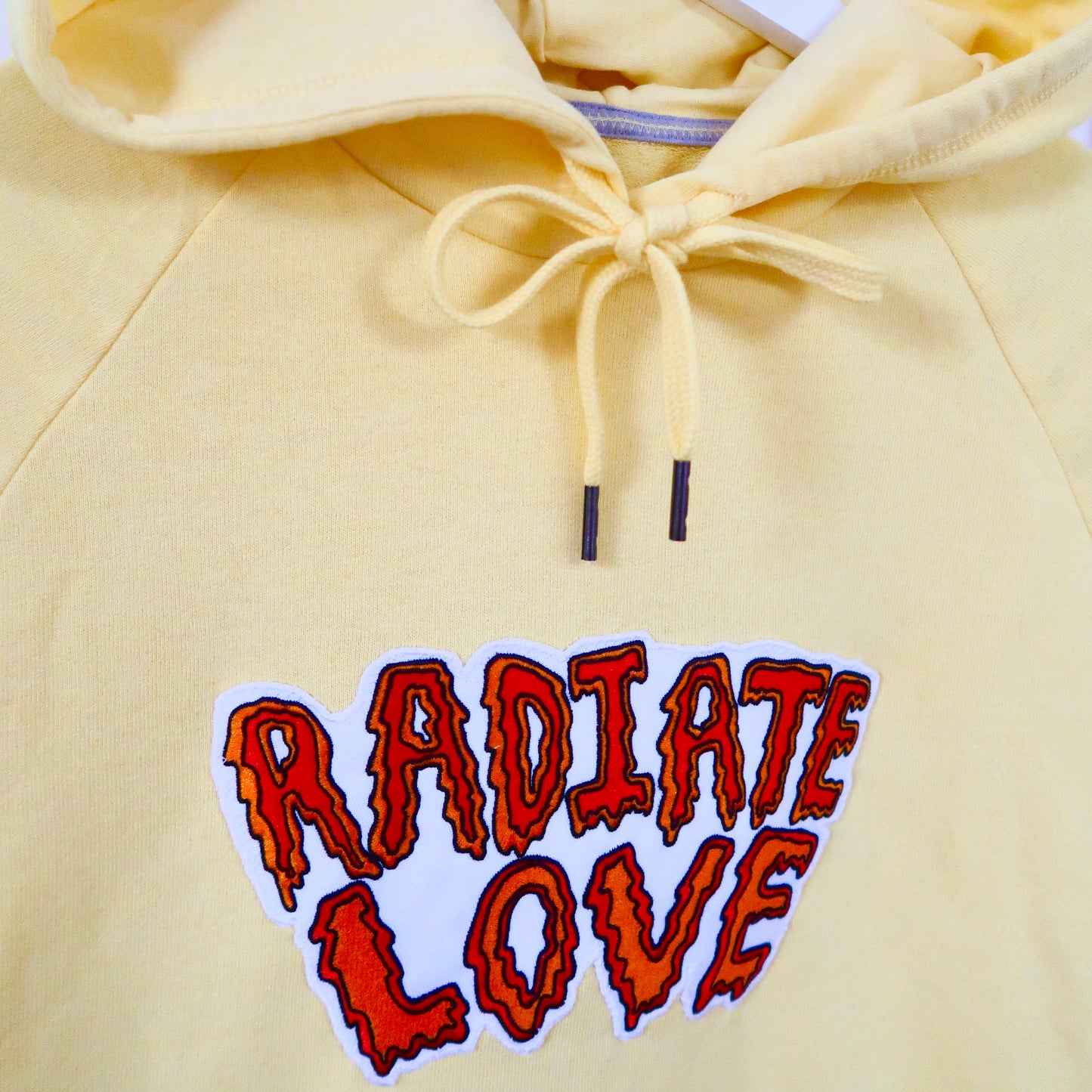 radiate love embroidered hoodie - light yellow