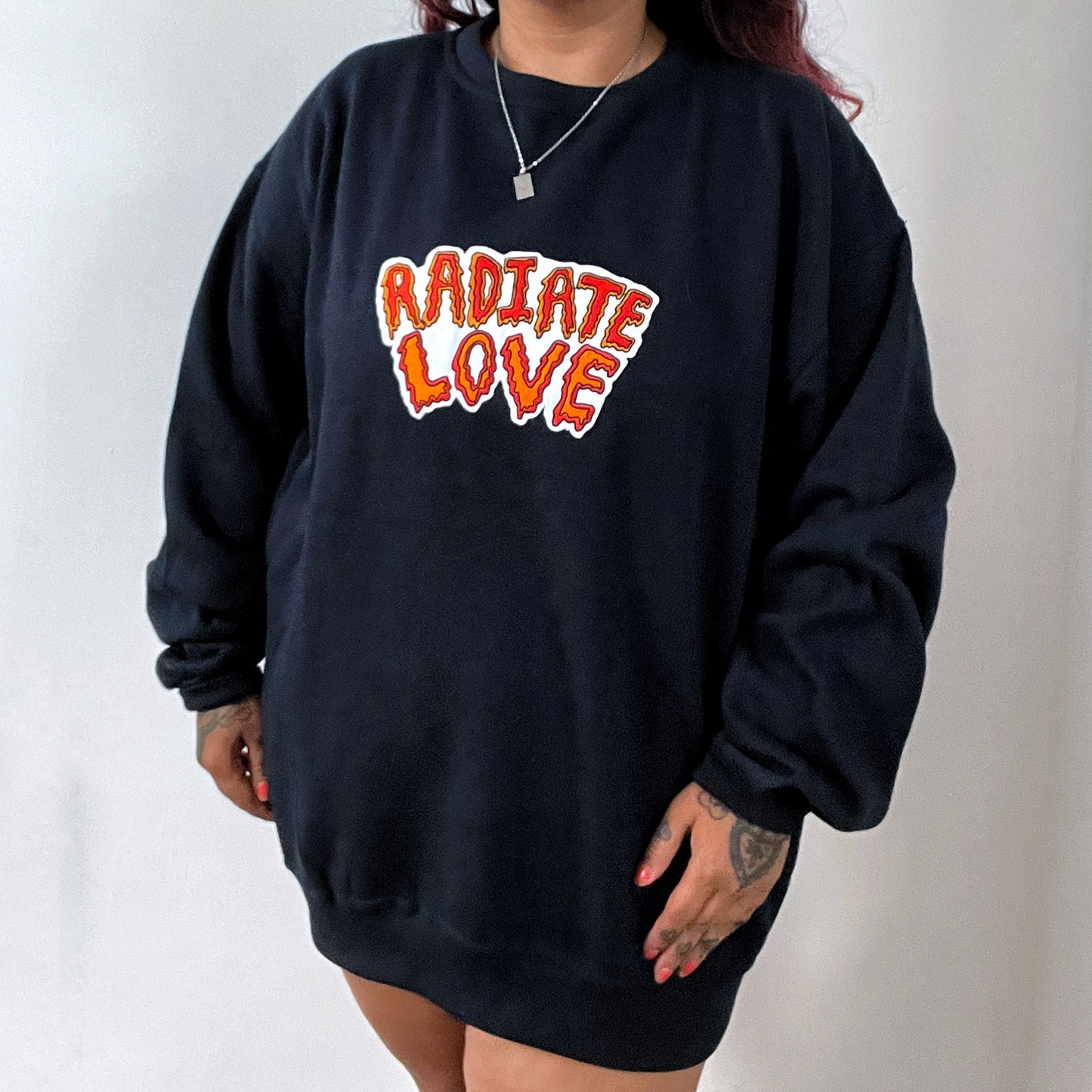radiate love embroidered sweatshirt - navy