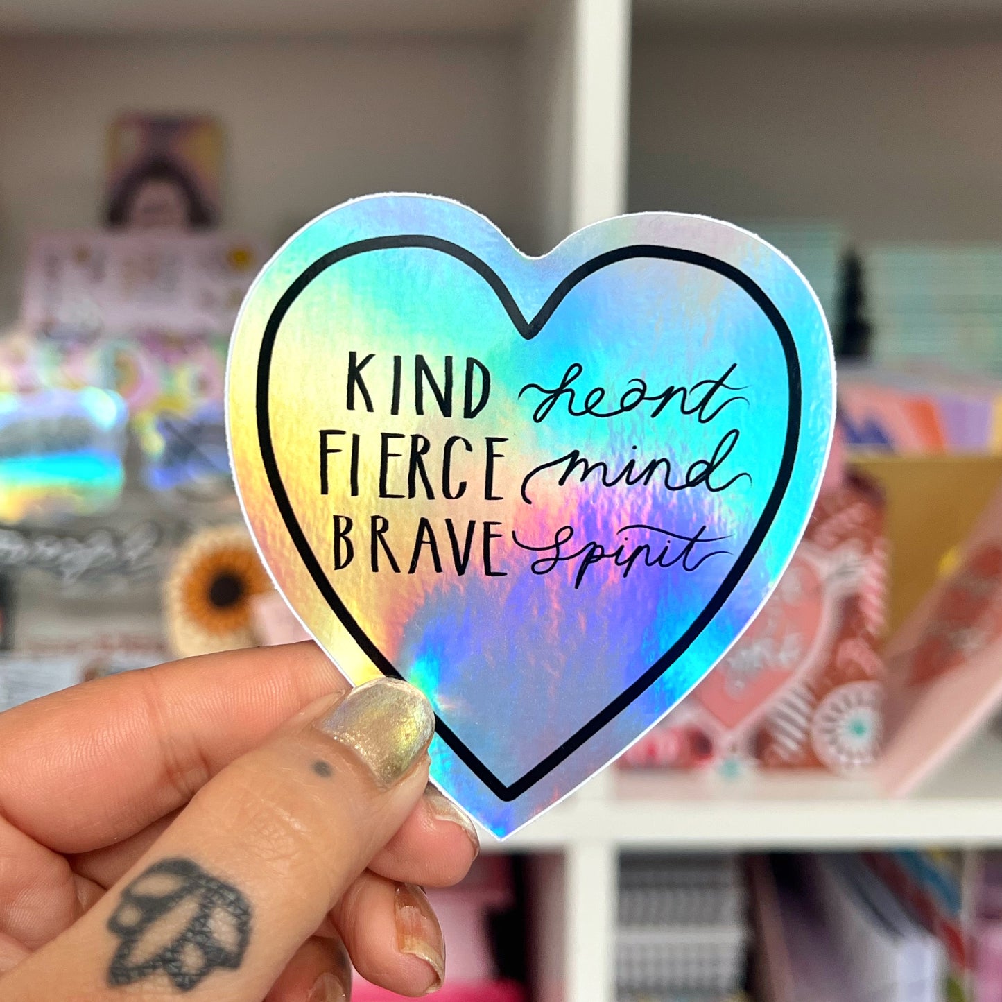 kind heart, fierce mind, brave spirit sticker