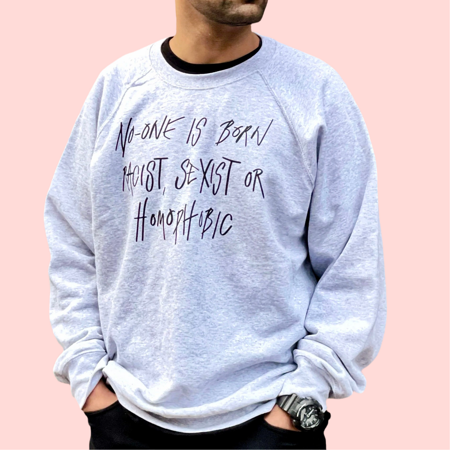 hate is taught sweatshirt - grey