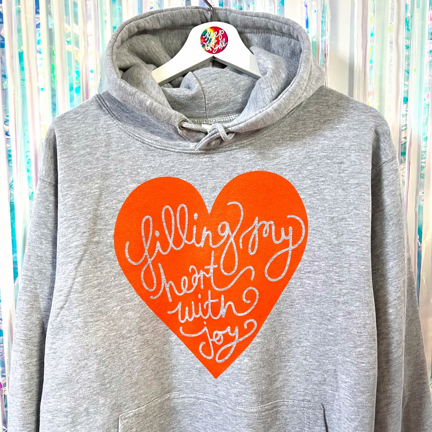 filling my heart with joy pullover hoodie - light grey