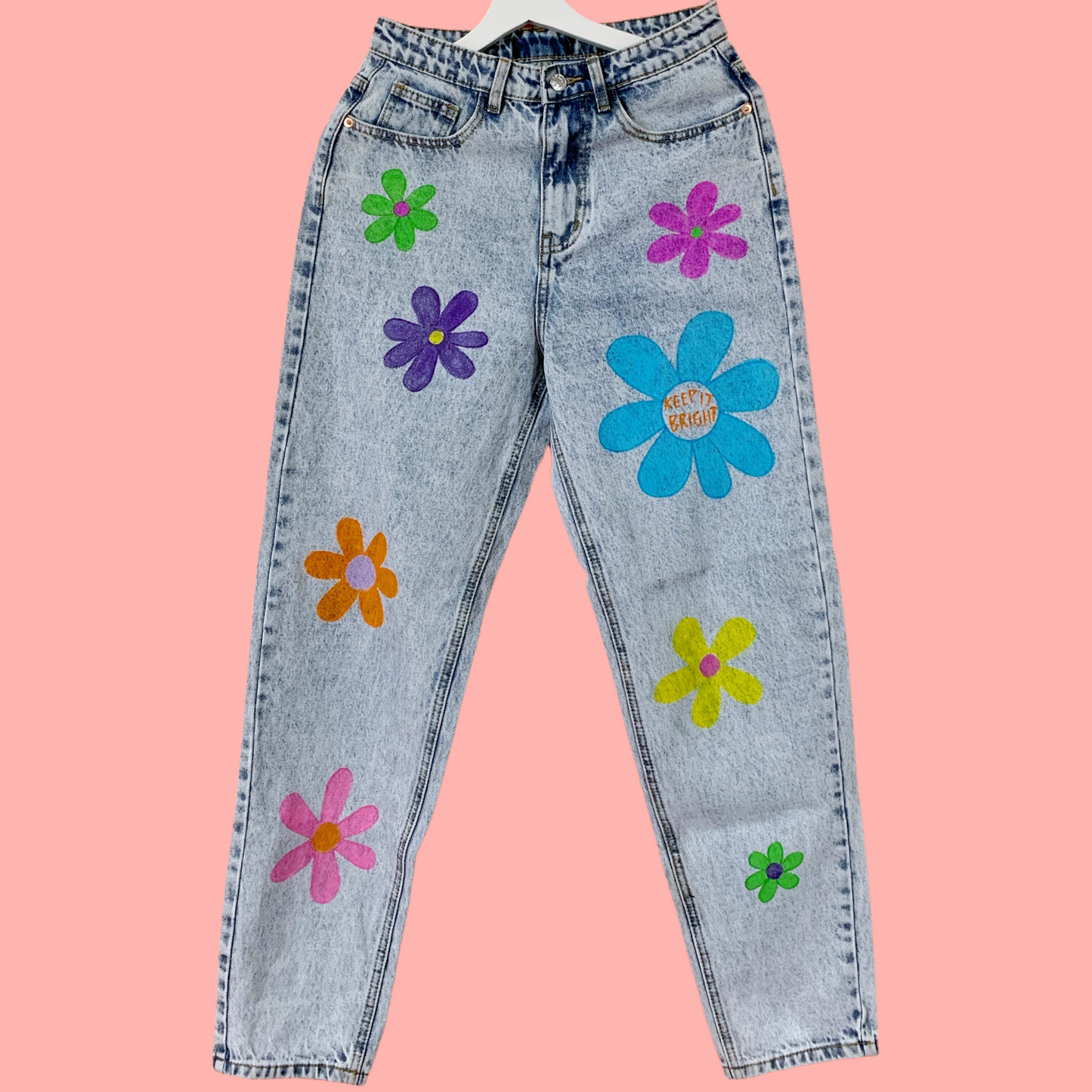 flower power mom jeans