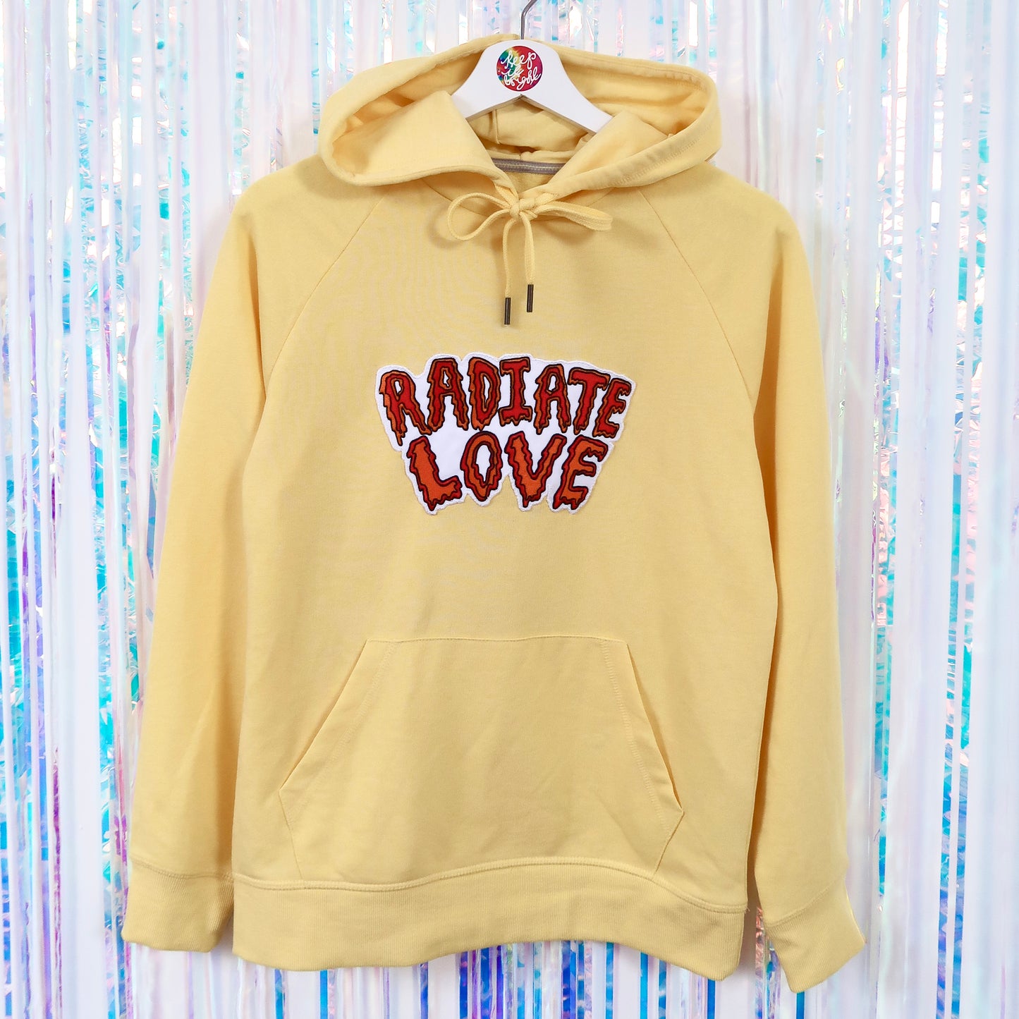 radiate love embroidered hoodie - light yellow