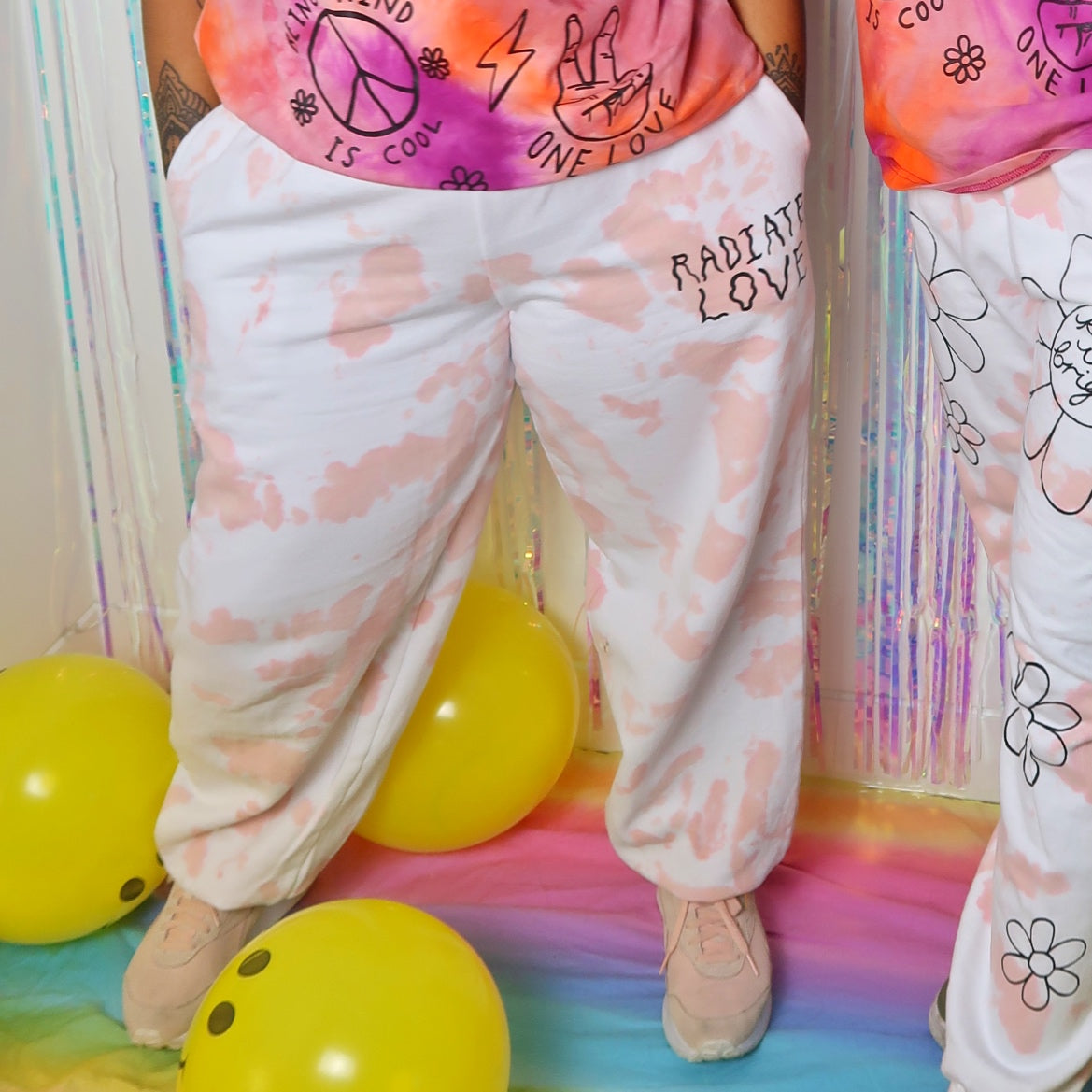 radiate love tie dye lounge pants - 5 colours