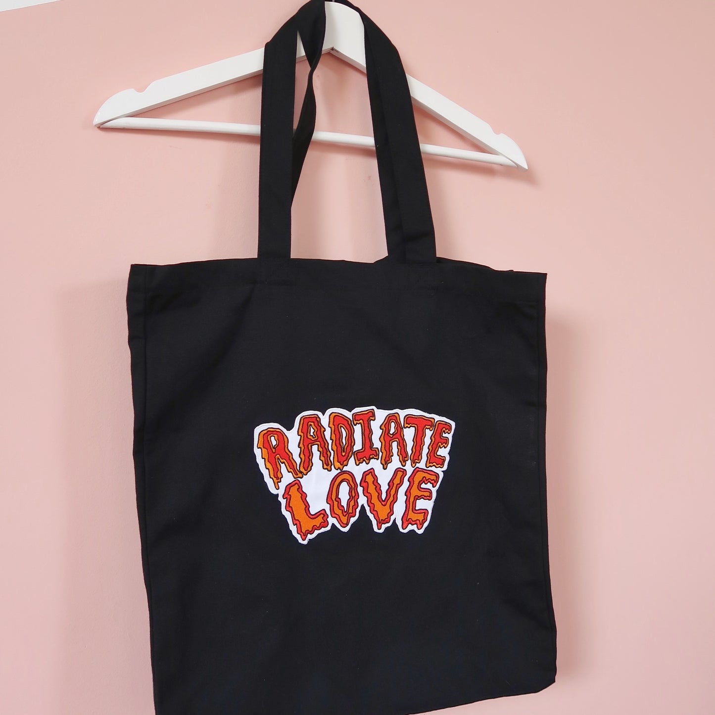 radiate love large tote bag - black