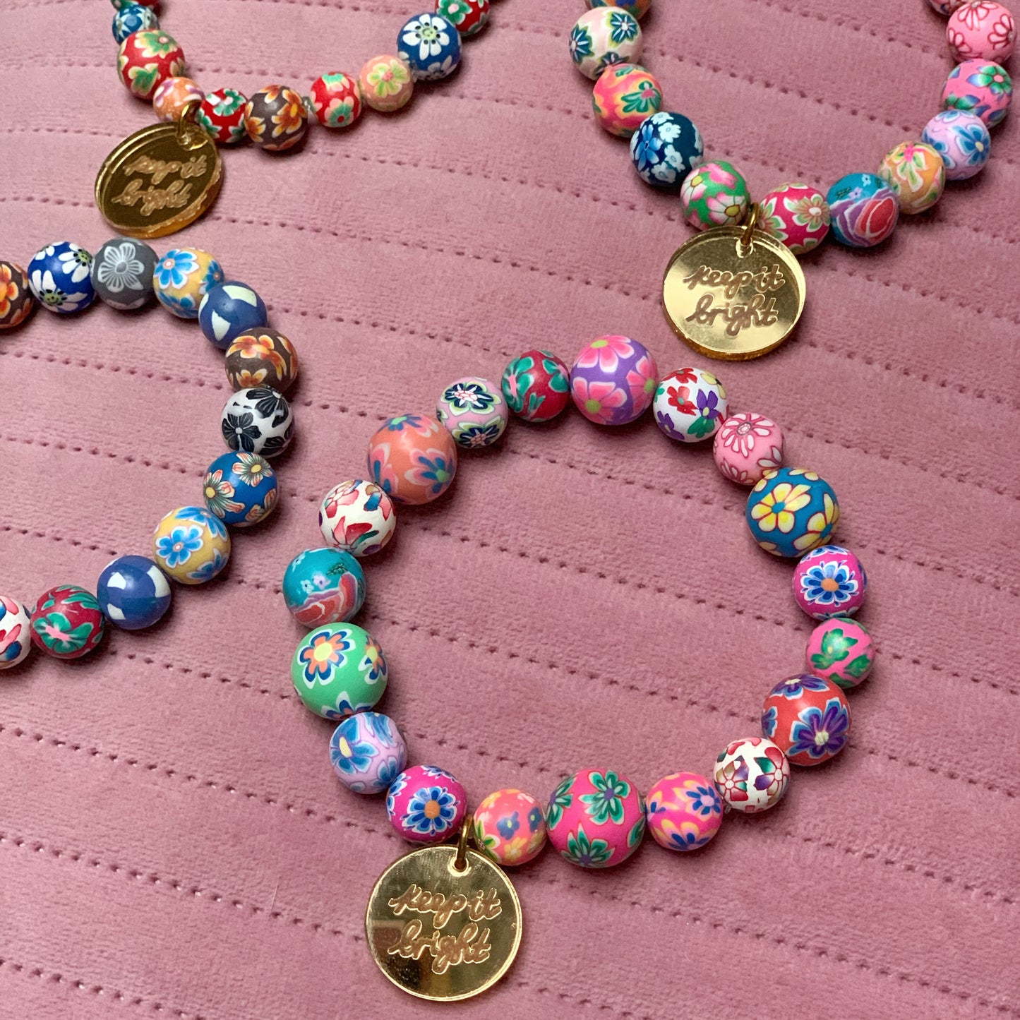 keep it bright chunky floral bracelets