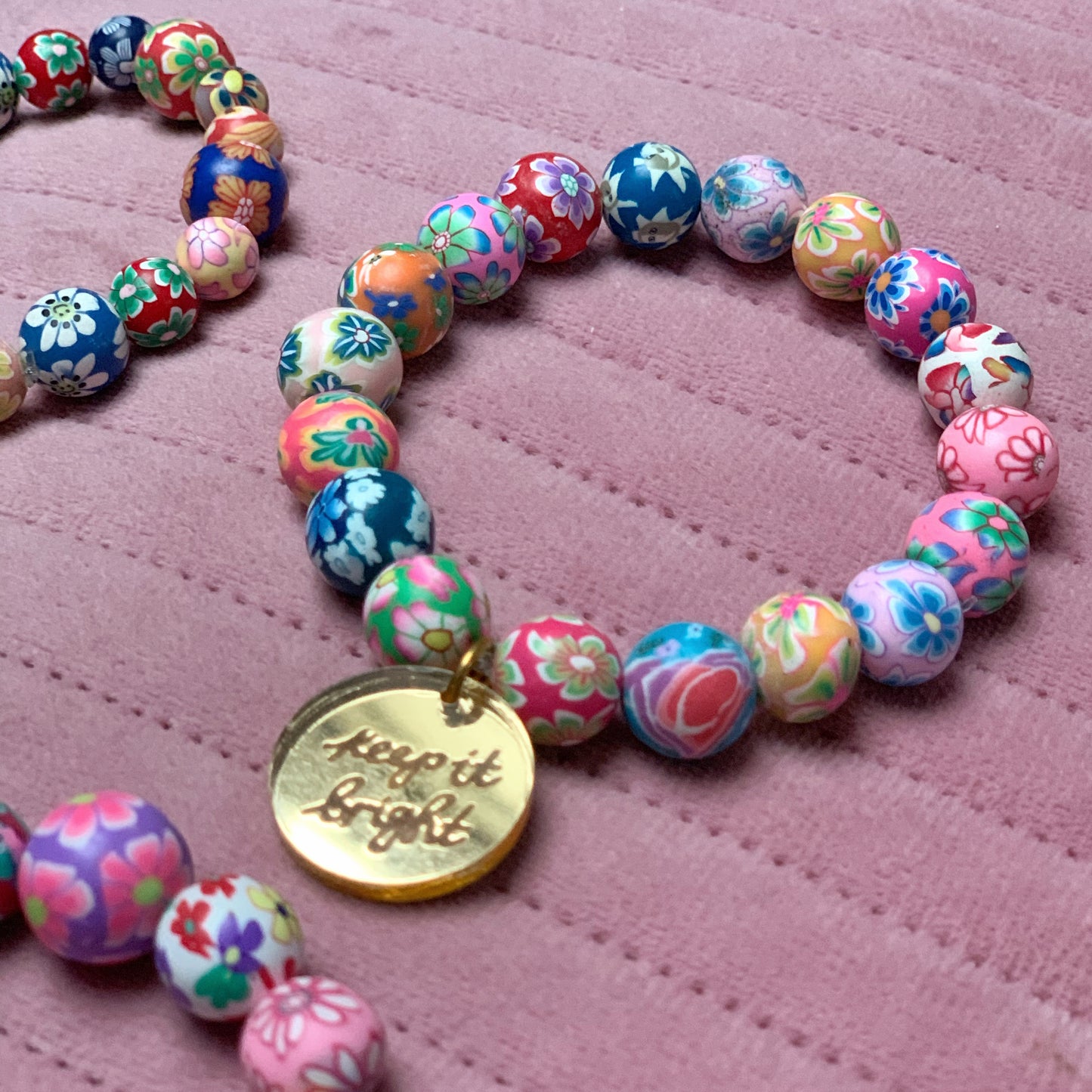 keep it bright chunky floral bracelets