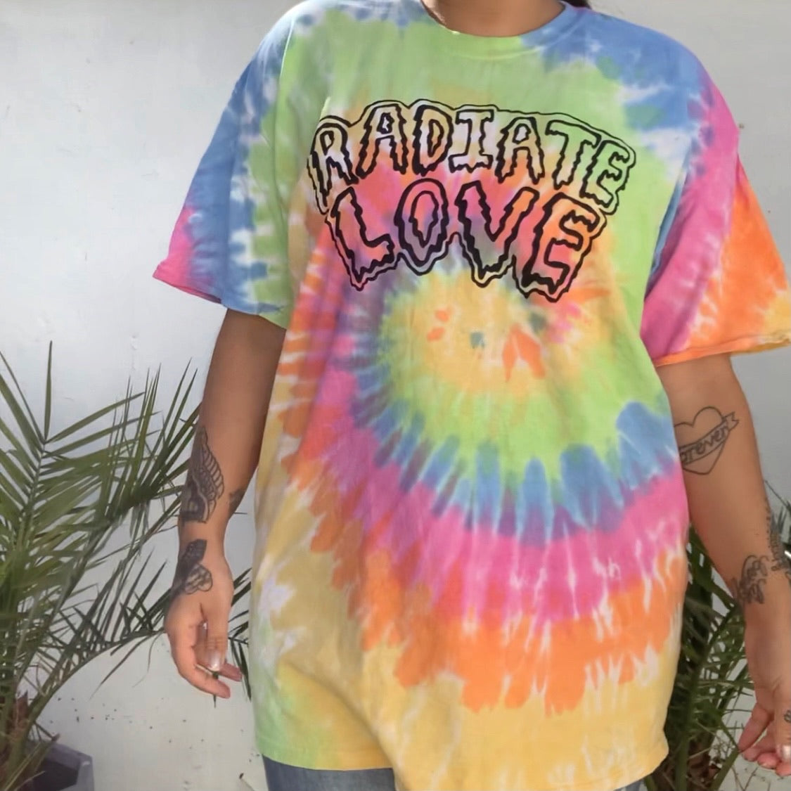 radiate love tie-dye t-shirt - pastel mix