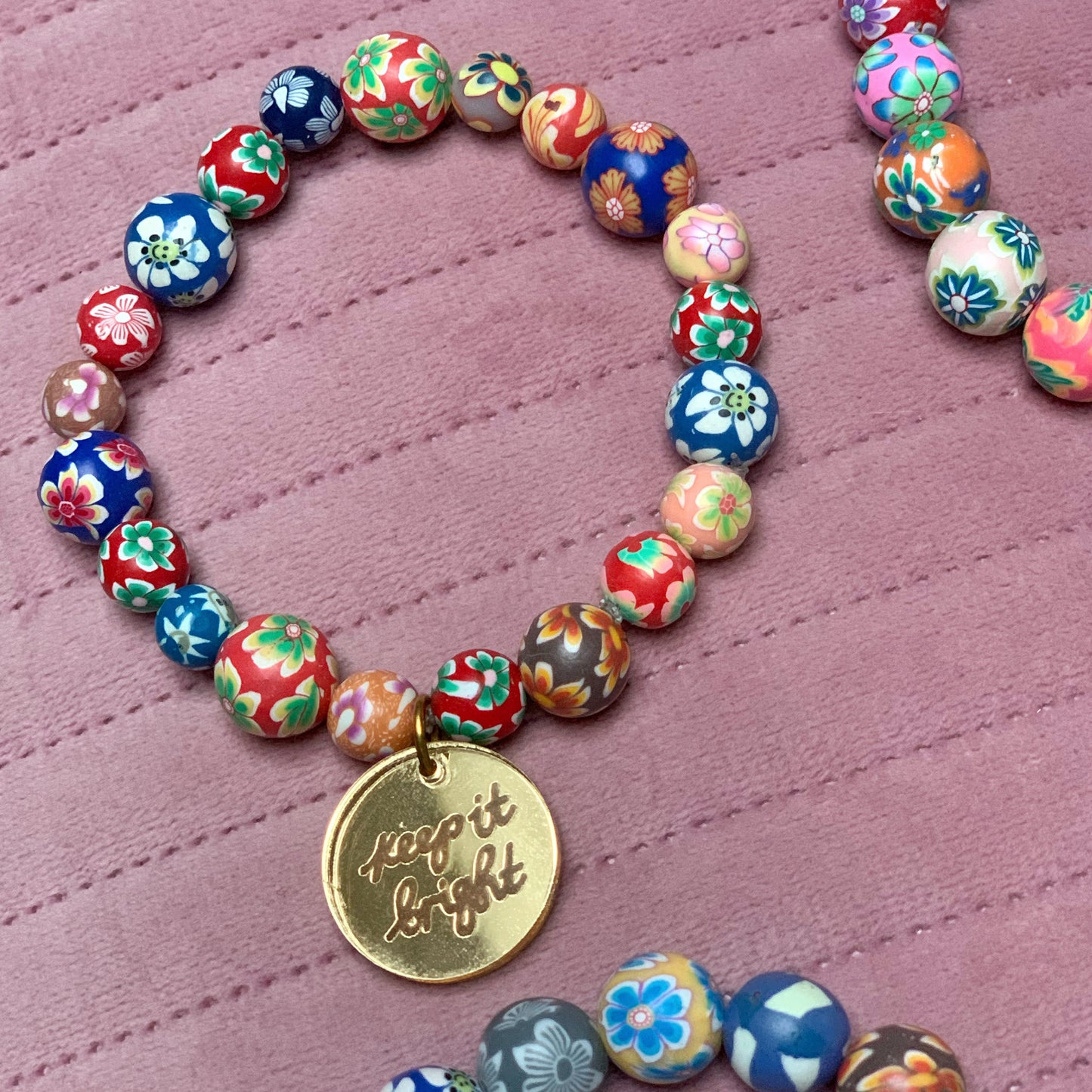 keep it bright chunky floral bracelets