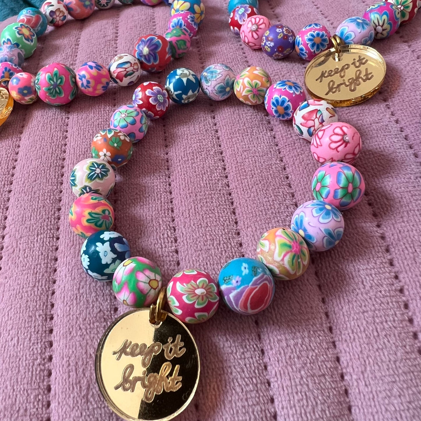 keep it bright chunky floral bracelets