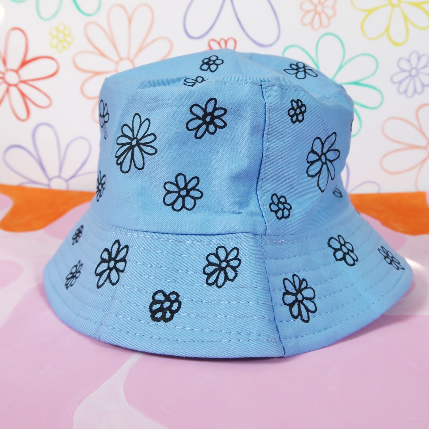 hippie heart bucket hat - blue v.1