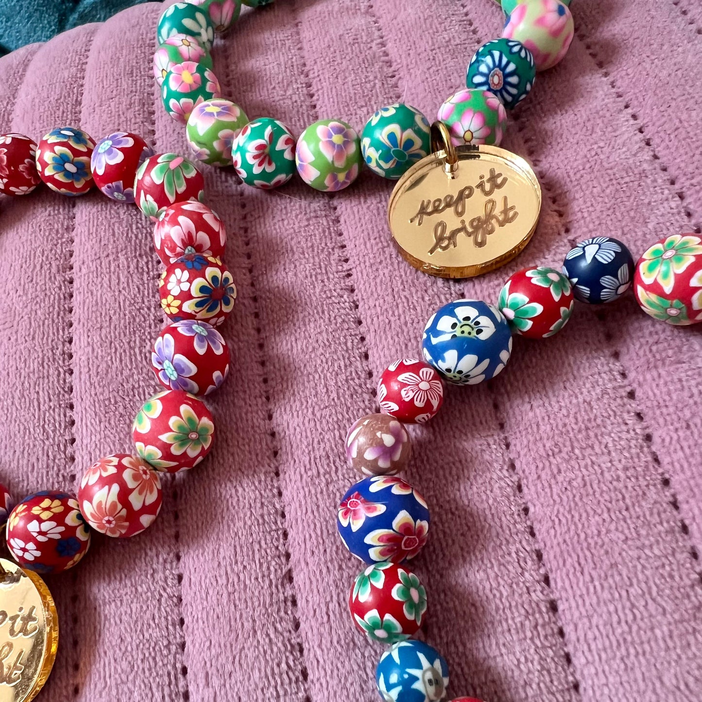 keep it bright chunky floral bracelets