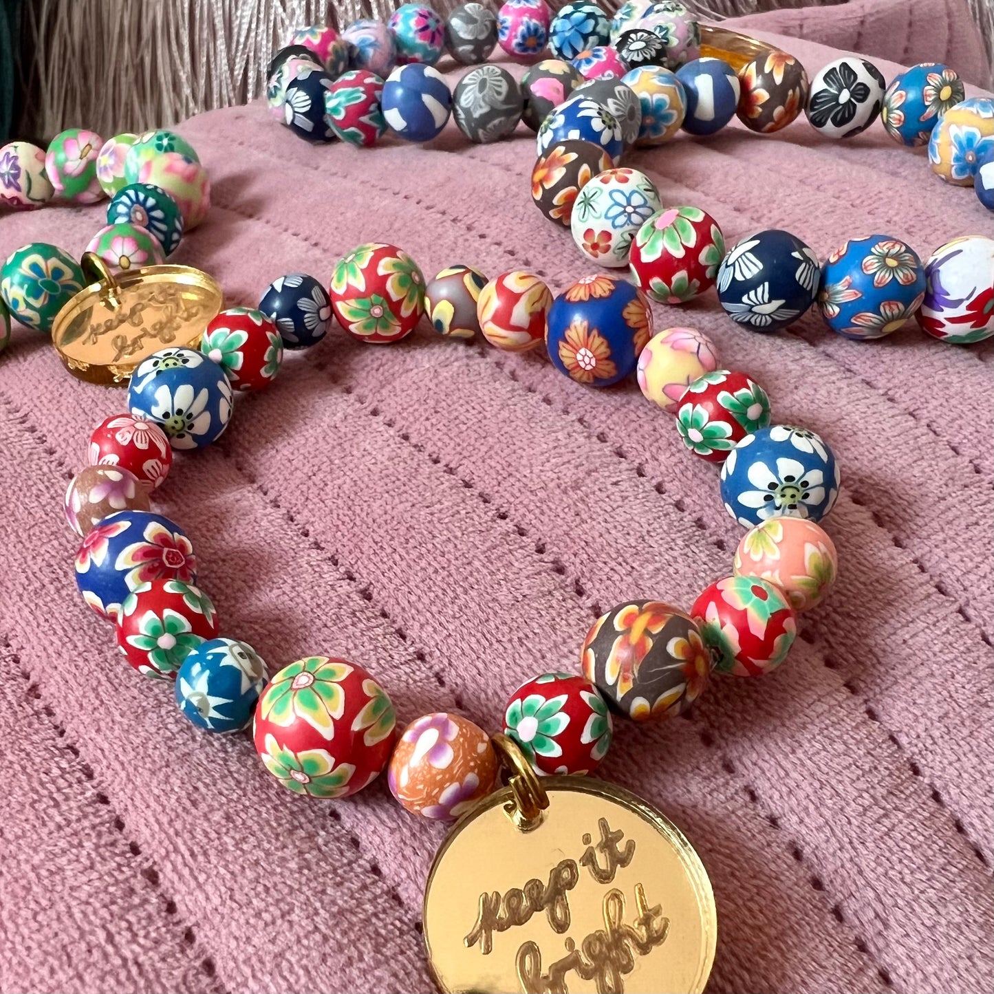 keep it bright chunky floral bracelets