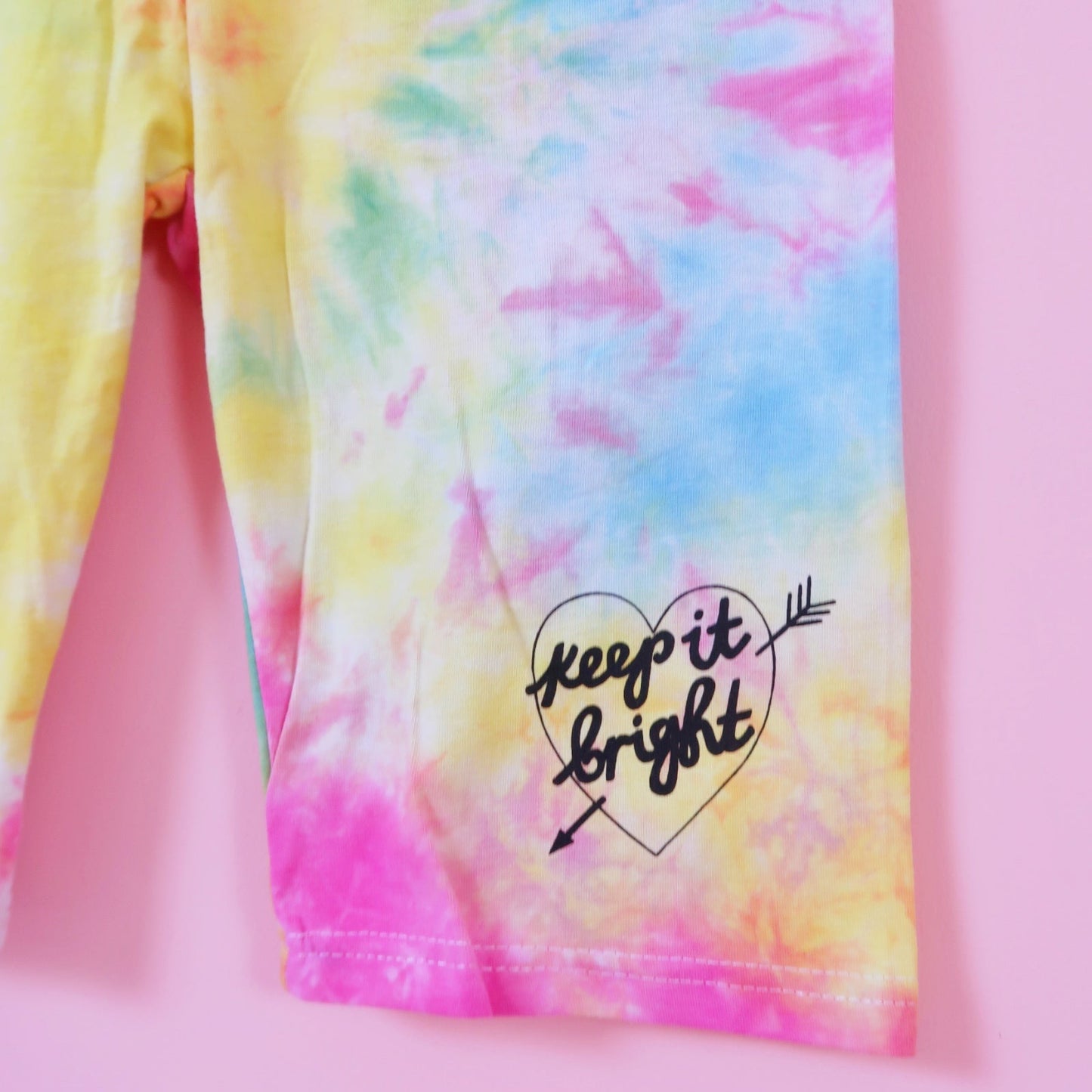 keep it bright tie-dye legging shorts - brights