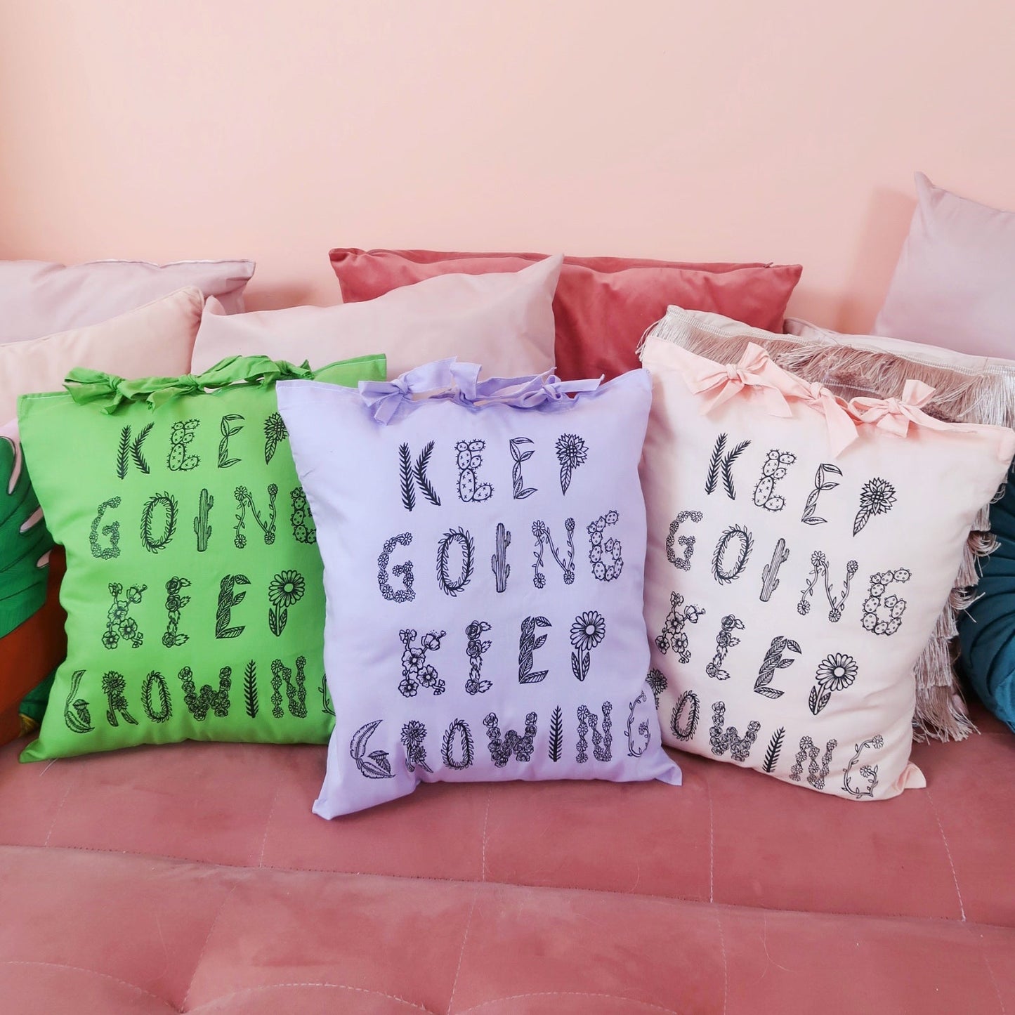 keep going, keep growing cushion