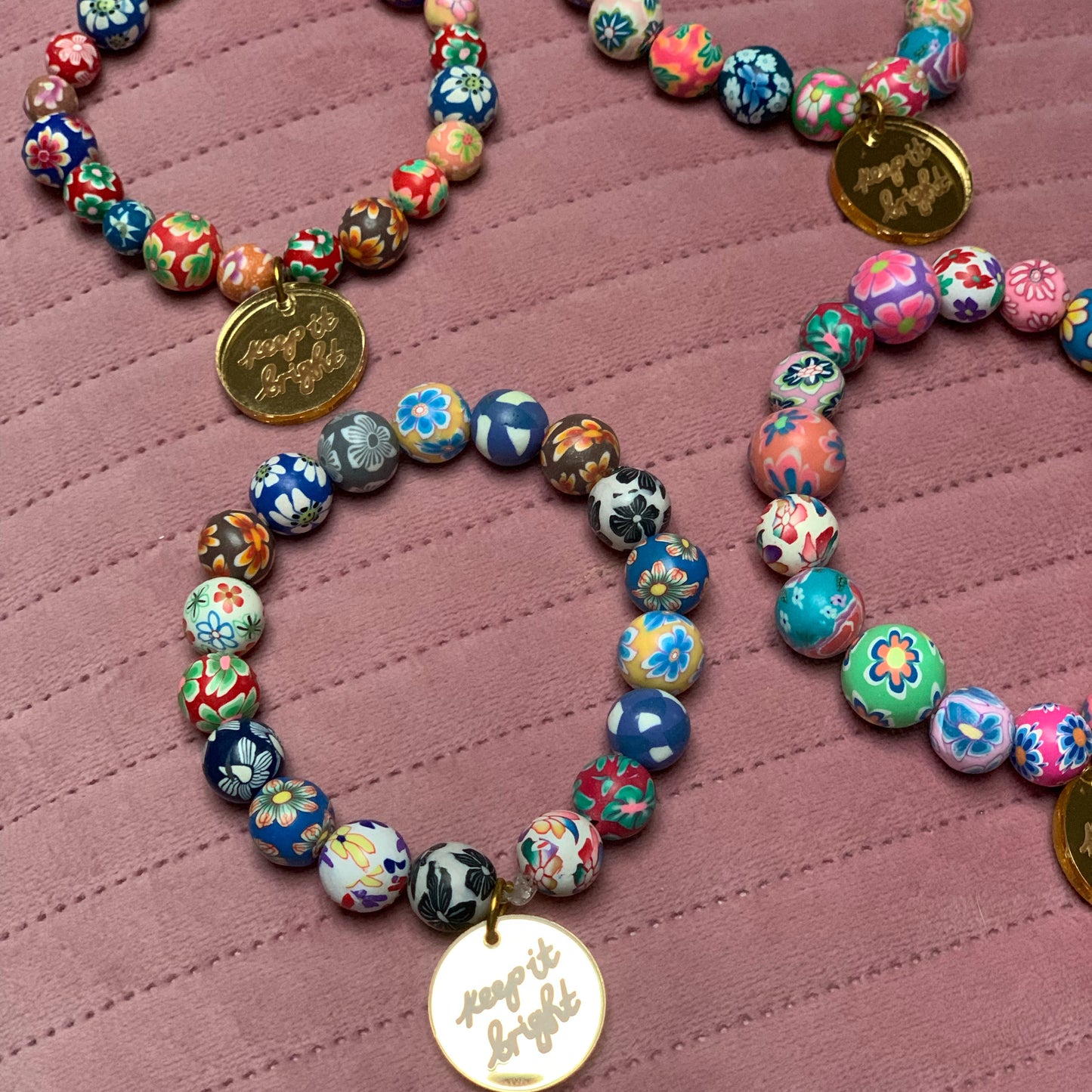 keep it bright chunky floral bracelets