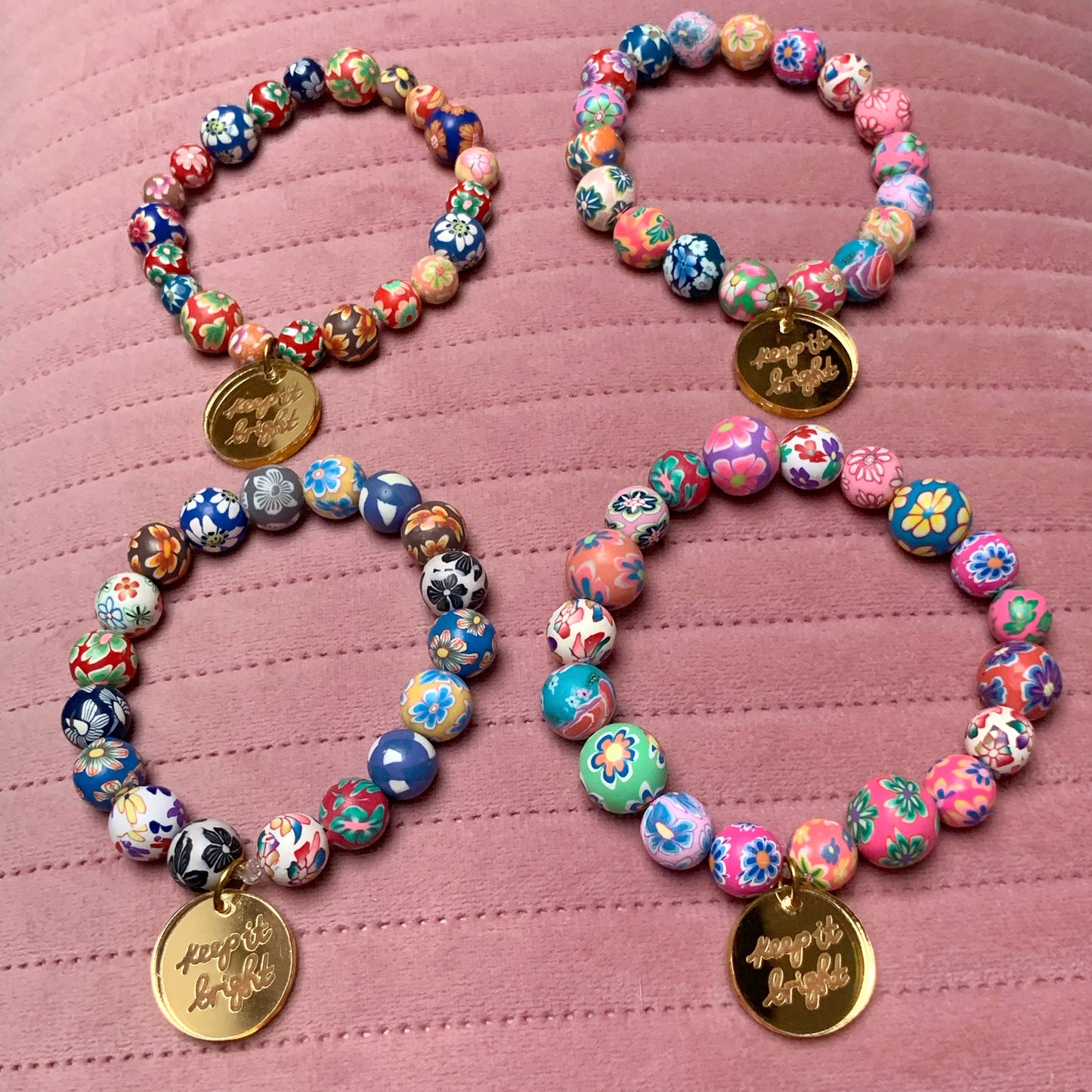 keep it bright chunky floral bracelets