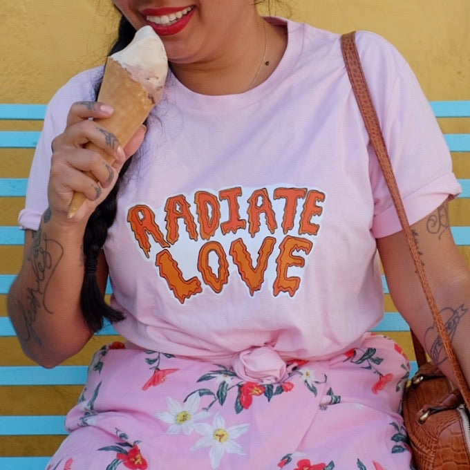 radiate love t-shirt - baby pink