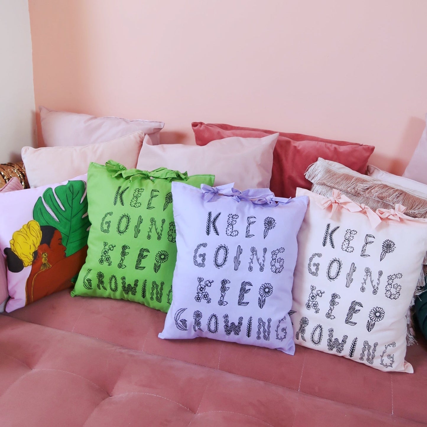 keep going, keep growing cushion