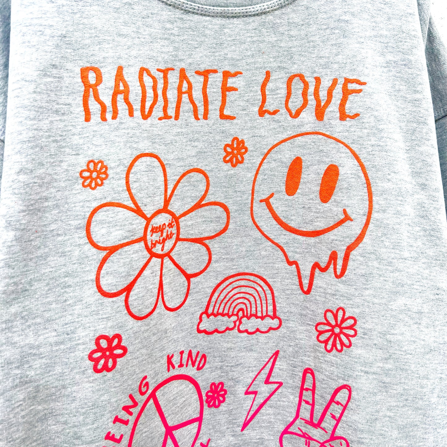 hippie heart sweatshirt - light grey