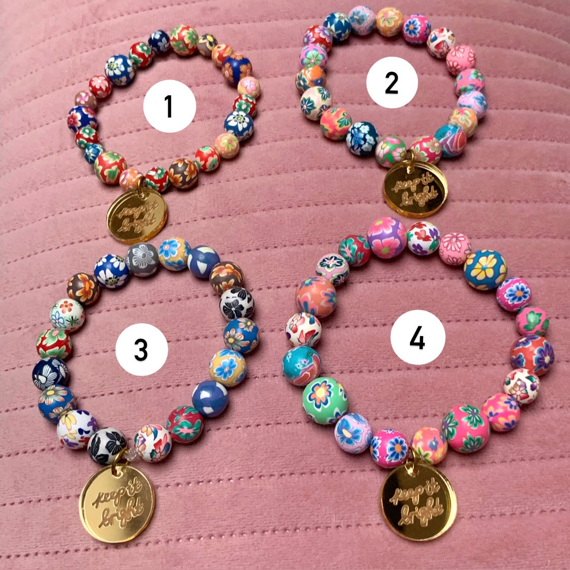 keep it bright chunky floral bracelets