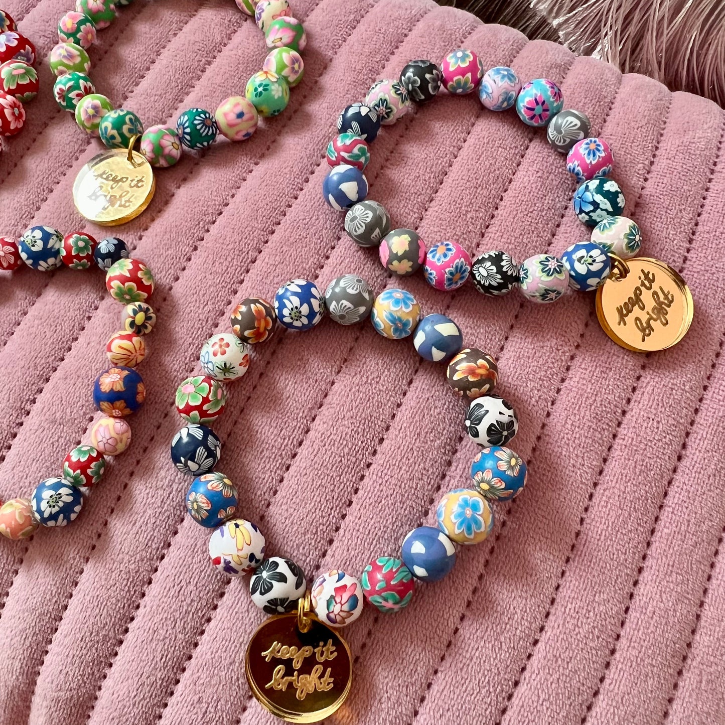 keep it bright chunky floral bracelets