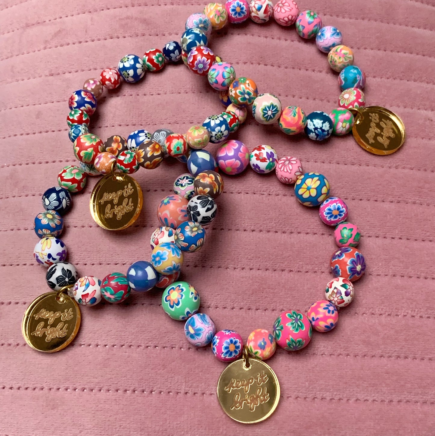 keep it bright chunky floral bracelets